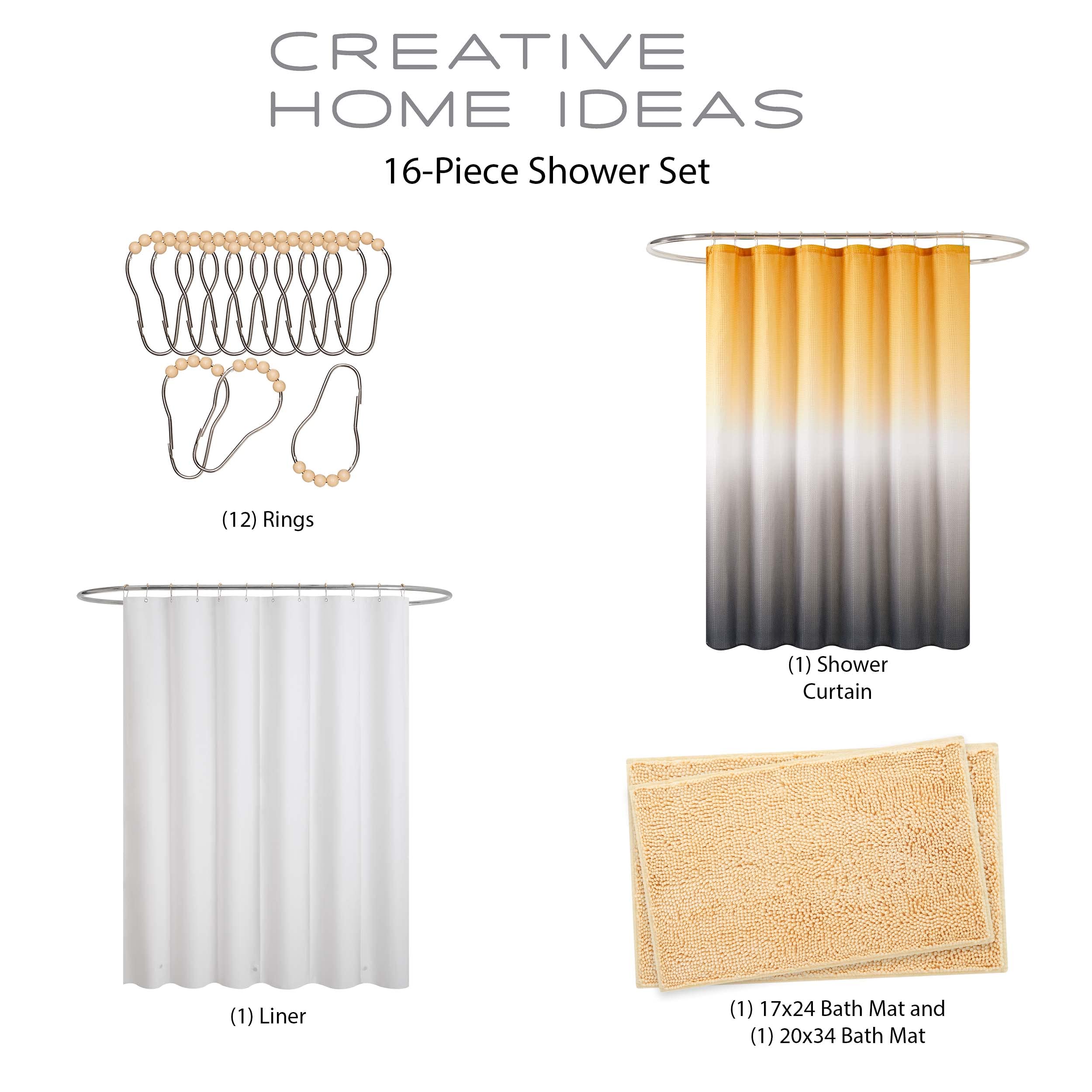 Creative Home Ideas Bathroom Sets With Shower Curtain And Rugs| Shower Curtain Sets With Rugs, Shower Curtain, Liner Set, 2 Chen