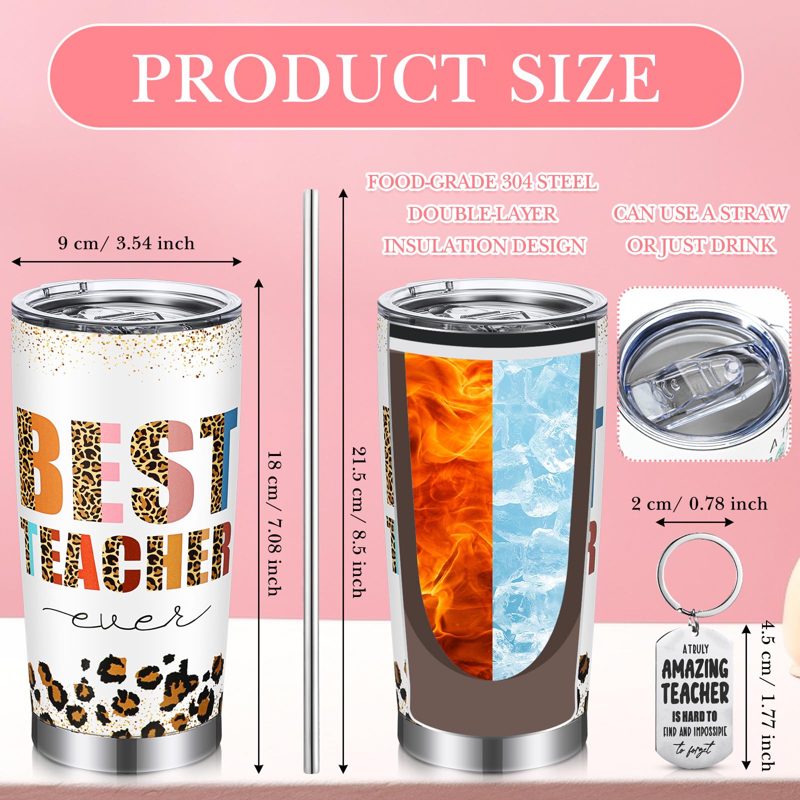 Sliner 4 Pcs Teacher Appreciation Gifts For Christmas Teacher Tote Bag For Women Teacher Gift Basket 20 Oz Insulated Tumbler Rai