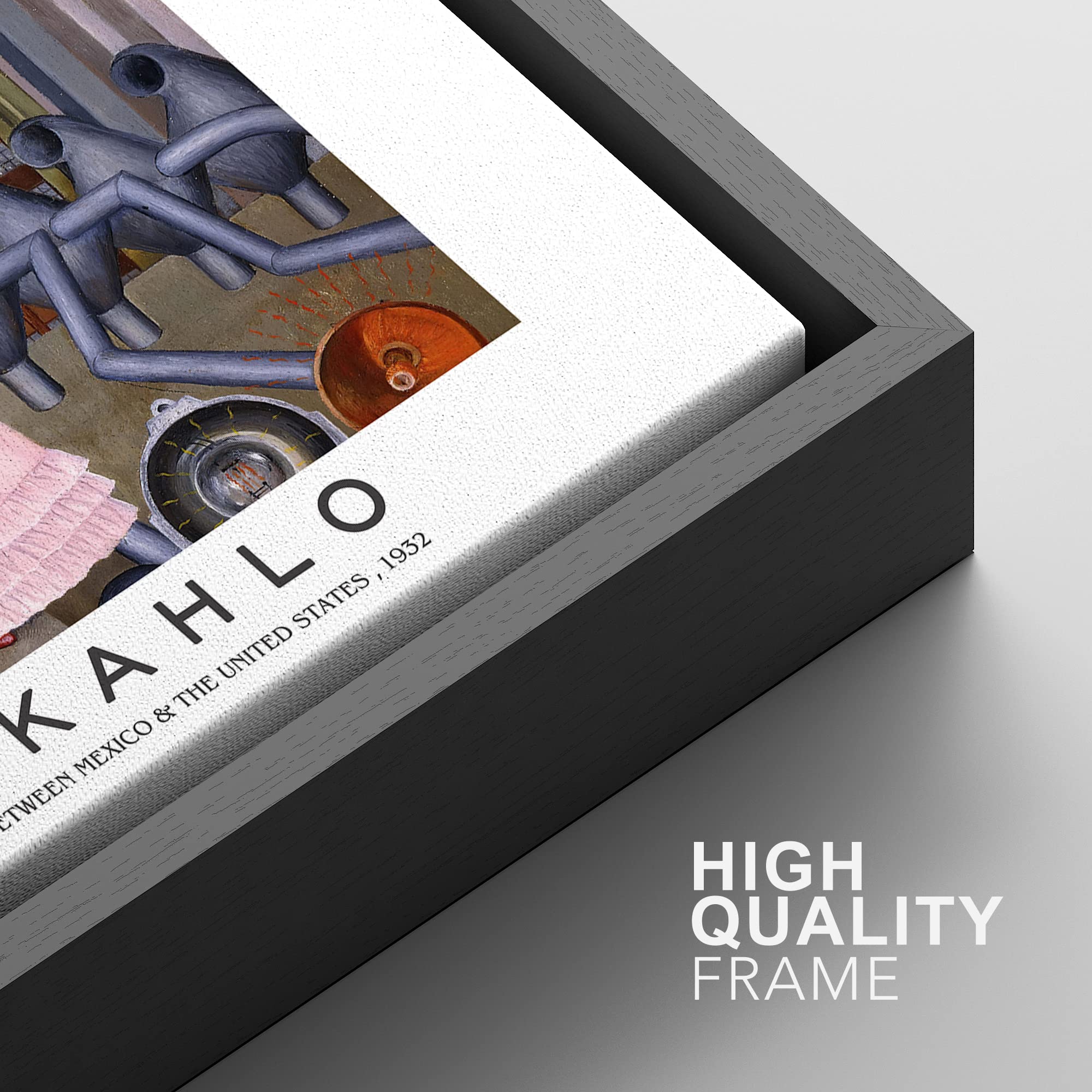 Idea4Wall Framed Canvas Print Wall Art Self-Portrait Mexico United States By Frida Kahlo Historic Cultural Illustrations Fine Ar
