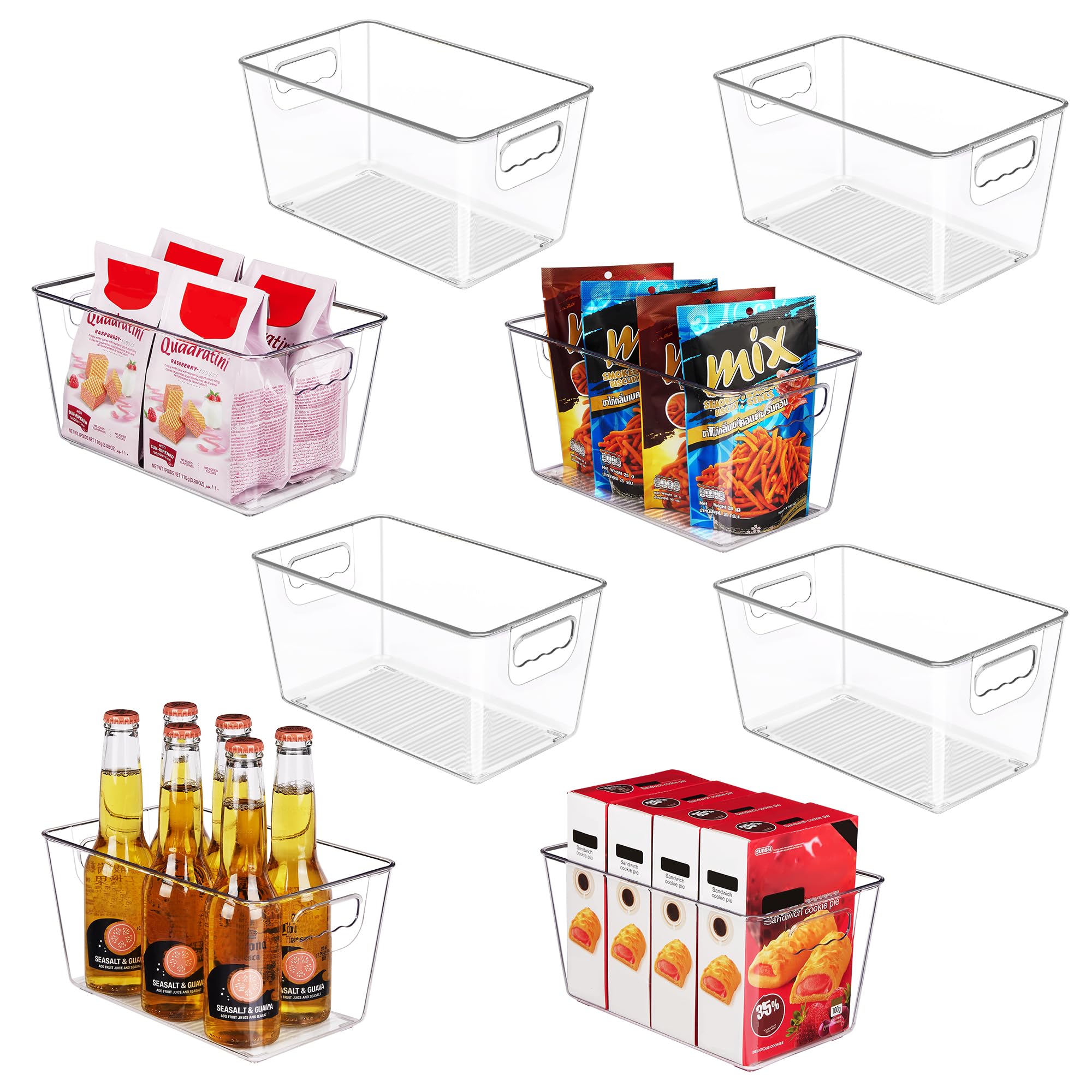 Yihong 8Pack Medium Clear Storage Bins