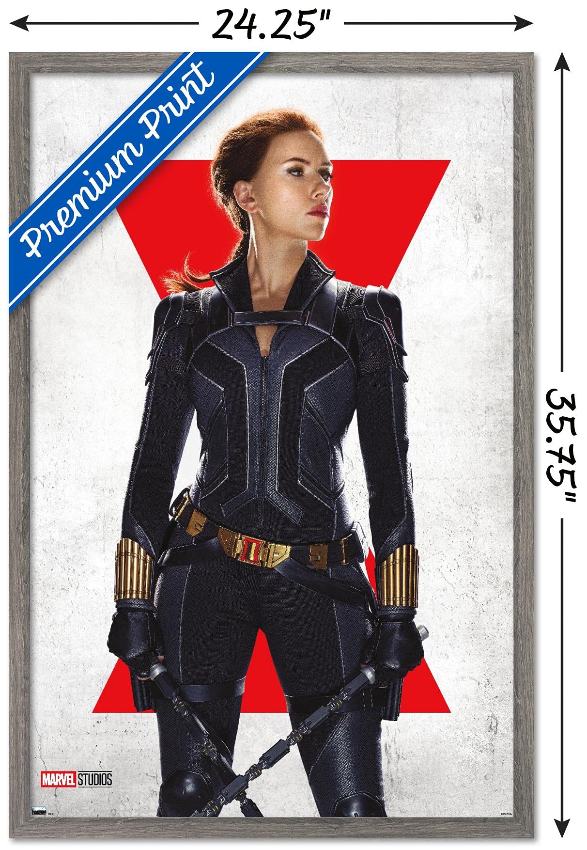 Trends International Marvel Black Widow - Black Widow One Sheet Wall Poster, 22.37'' X 34.00'', Barnwood Framed Version