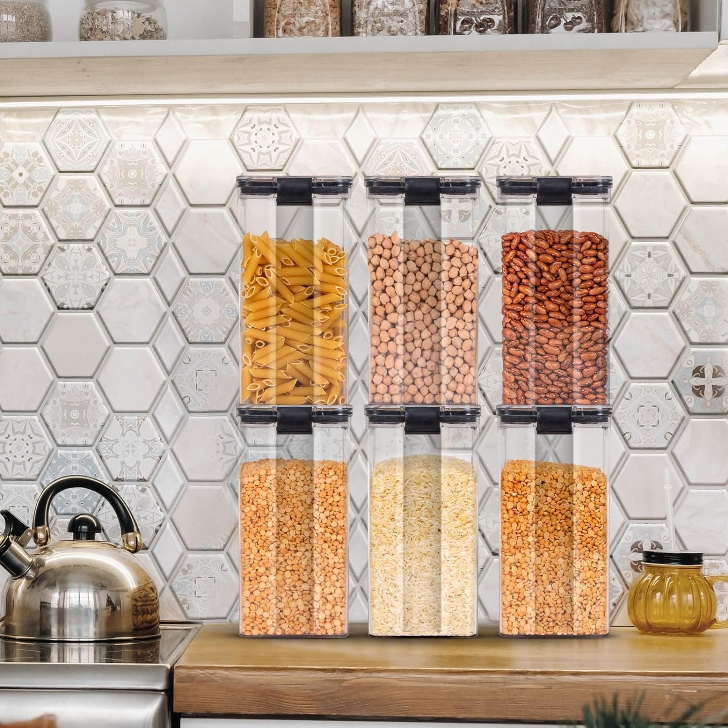 Tekcool Glass Air Tight Containers For Kitchen Storage Set, Bpa Container For Kitchen Storage Set, Kitchen Organizer And Kitchen