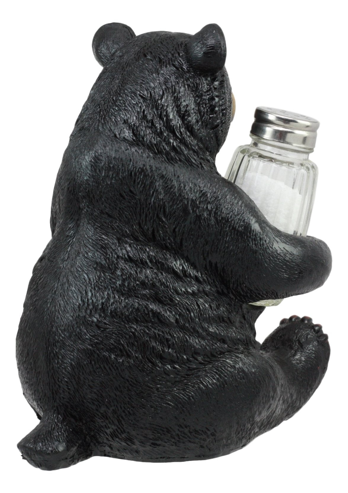 Ebros Gift Cuddling Black Teddy Bear Salt and Pepper Shakers 7" Tall Resin Figurine for Rustic Cabin Lodge Decor