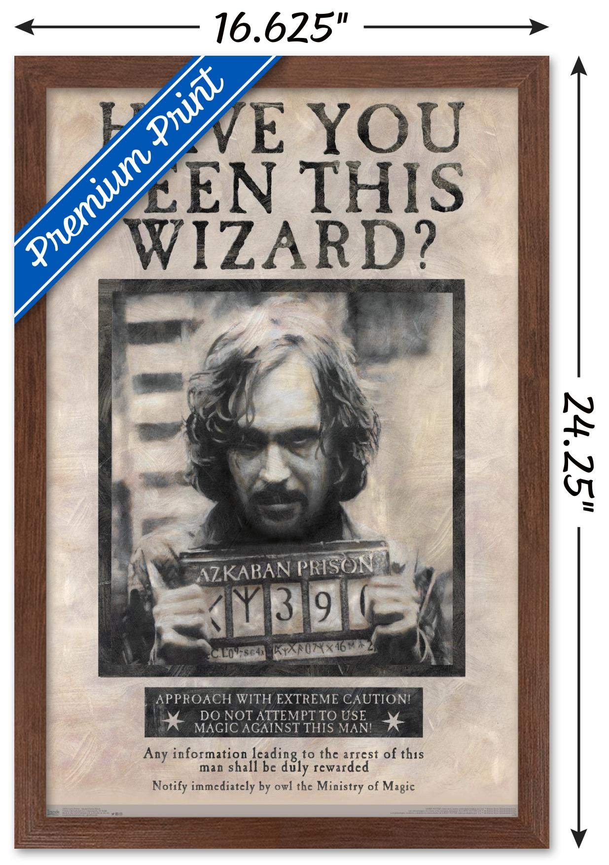 Trends International The Wizarding World: Harry Potter - Sirius Black Wanted Poster Wall Poster, 14.725'' X 22.375'', Mahogany F