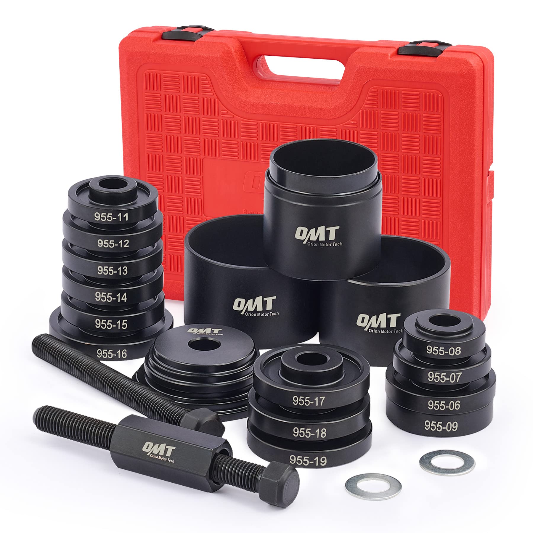 Orion Motor Tech Wheel Bearing Press Kit For Front Wheel Drive Bearing Removal  Installation, 24Pc Wheel Bearing Puller Tool Set