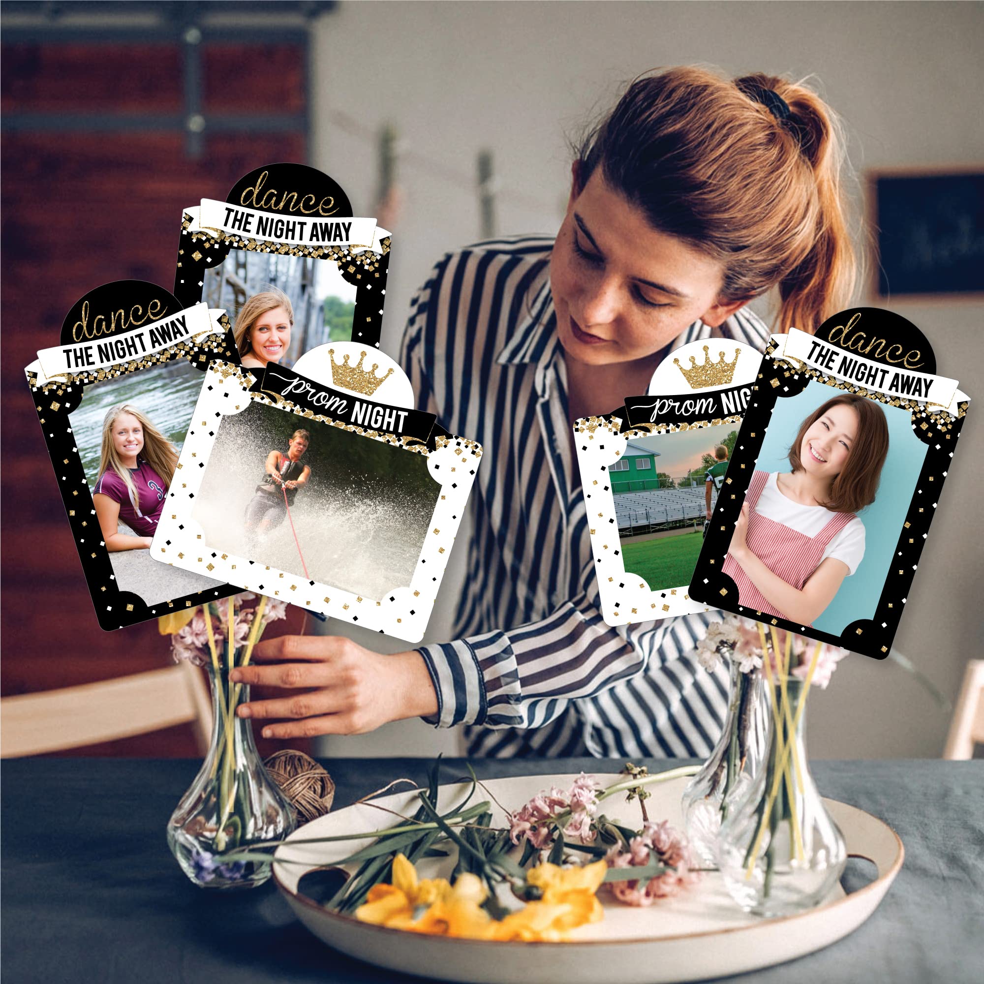 Big Dot Of Happiness Prom - Prom Night Party Picture Centerpiece Sticks - Photo Table Toppers - 15 Pieces