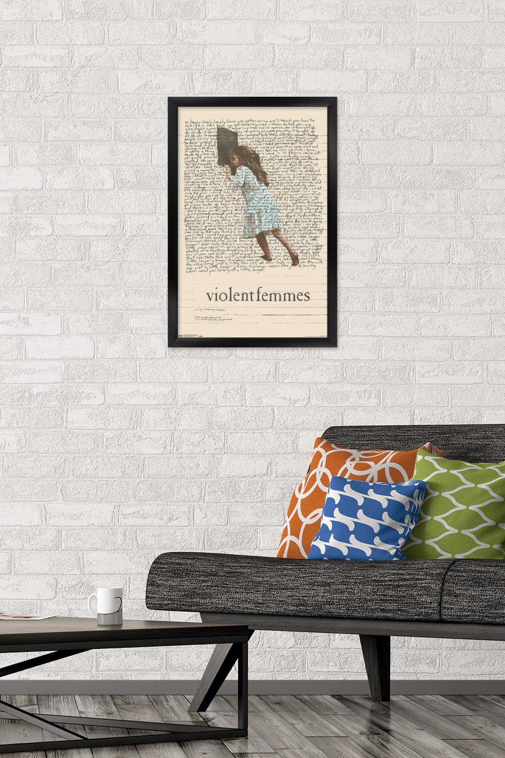Trends International Violent Femmes - Lyric Girl Tea Towel Wall Poster, 14.725'' X 22.375'', Black Framed Version