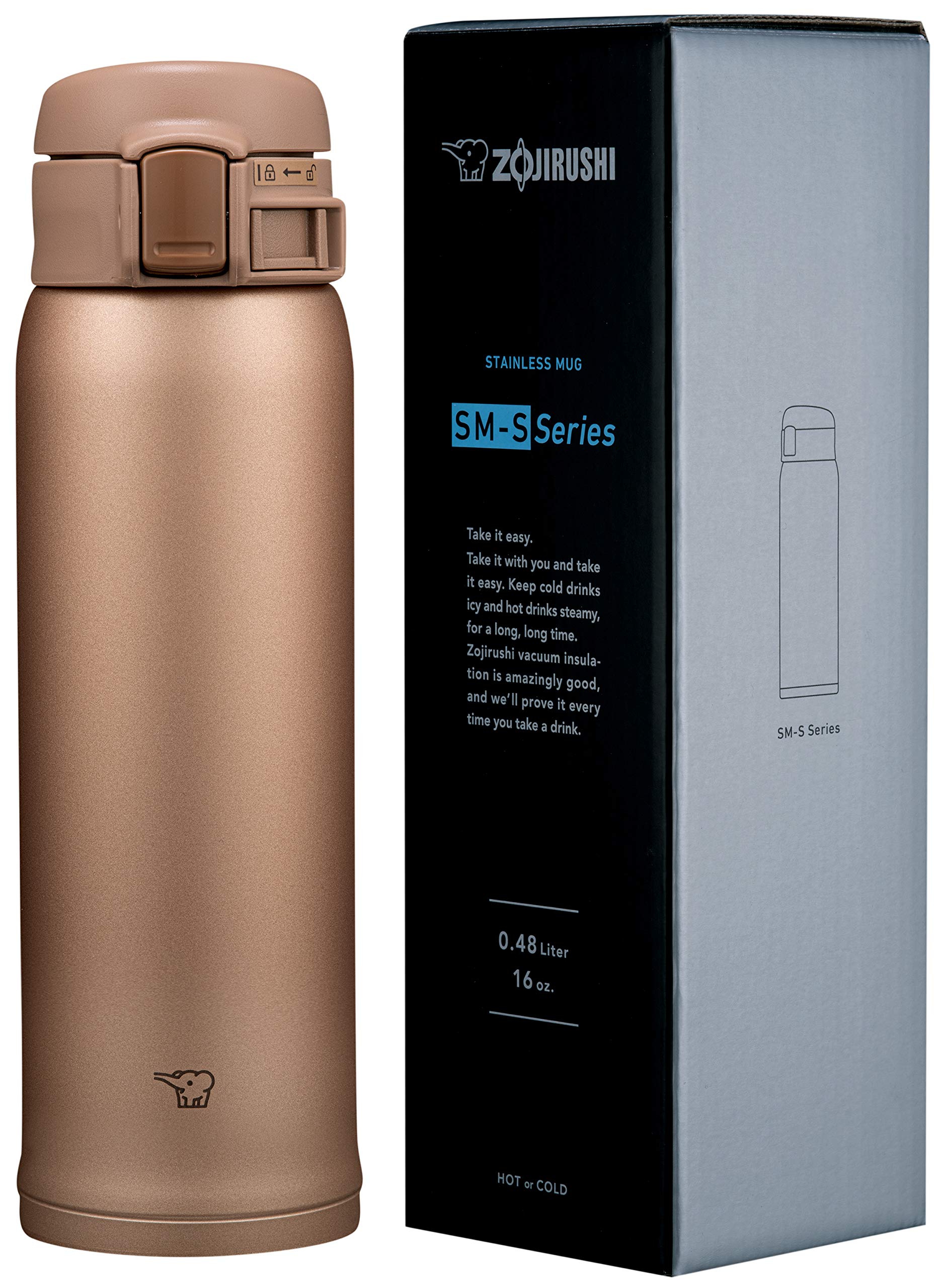 Zojirushi Smsr48Enm Stainless Mug, 16-Ounce, Matte Gold