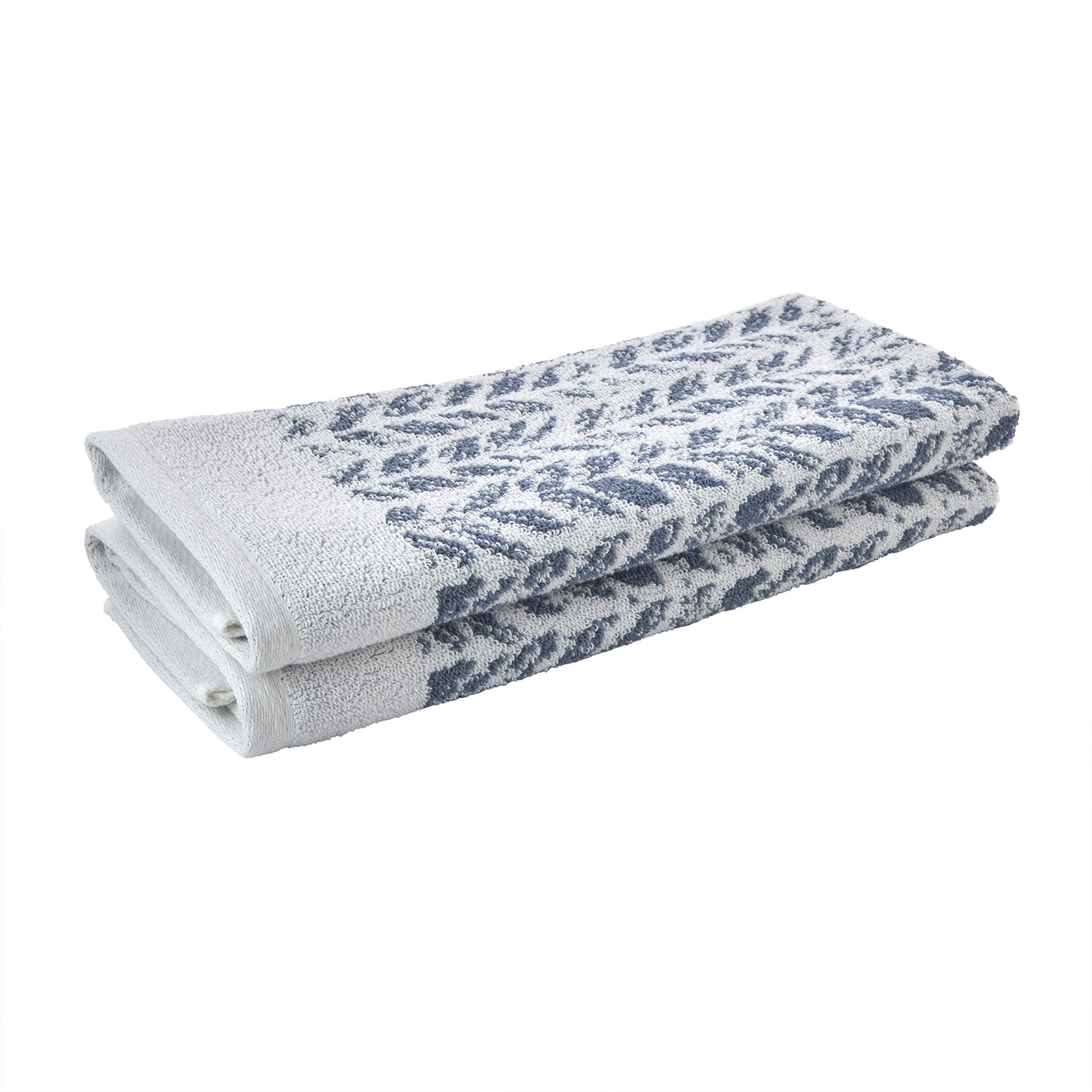 SKL Home by Saturday Knight Ltd. Distressed Leaves Hand Towel (2-Pack) Denim Blue