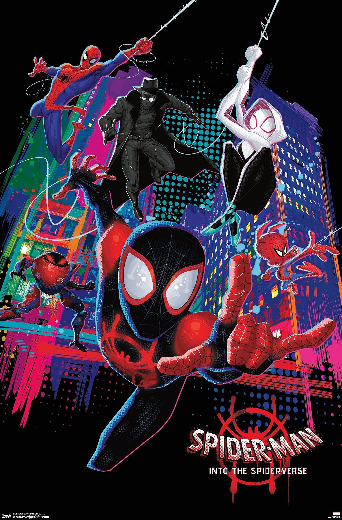 Trends International Marvel Spider-Man - Into The Spider-Verse - Group Wall Poster, 22.375'' X 34'', Premium Unframed Version