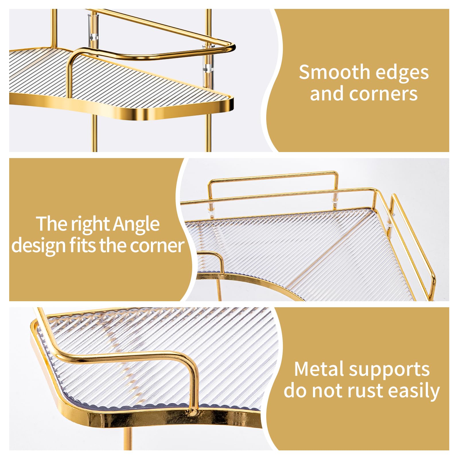 Seoneiro 2 Tier Corner Bathroom Counter Organizer, Cosmetic Skincare Organizer, Bathroom Countertop Perfume Tray Vanity Organize