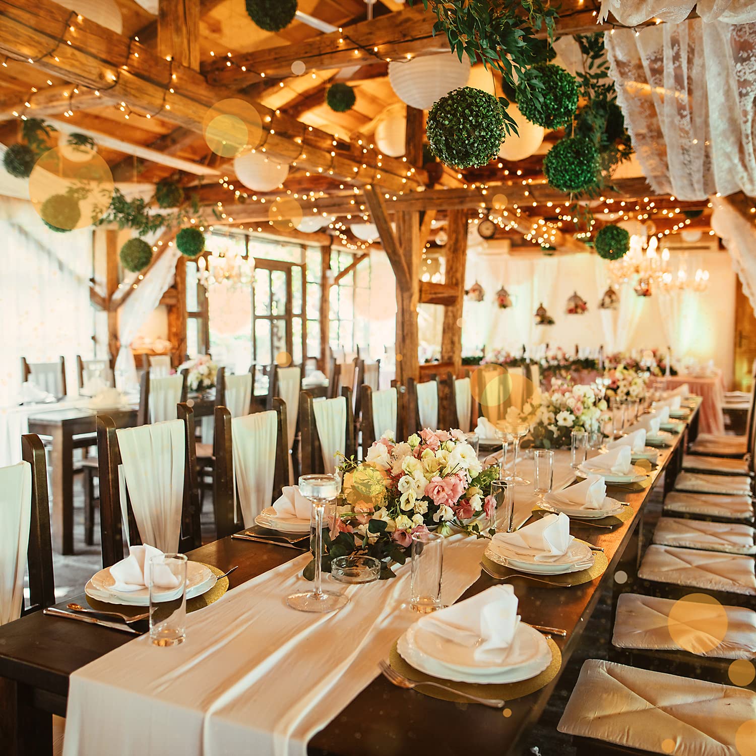 50 Pieces Gold Glitter Paper Place Mats Sparkle 14'' Round Disposable Table Mats Golden Sequin Doilies Decorative Placemats For