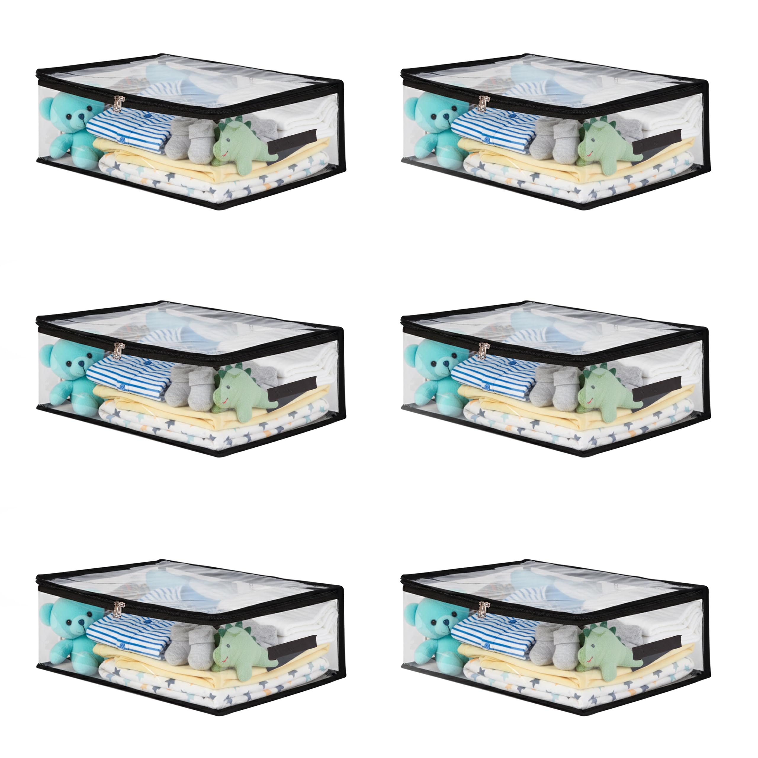 Lifestice Transparent Plastic Clothes Storage Bag (Pack Of 6)|Clothes Organiser For Wardrobe|Organizer For Wardrobe|Saree Bags S