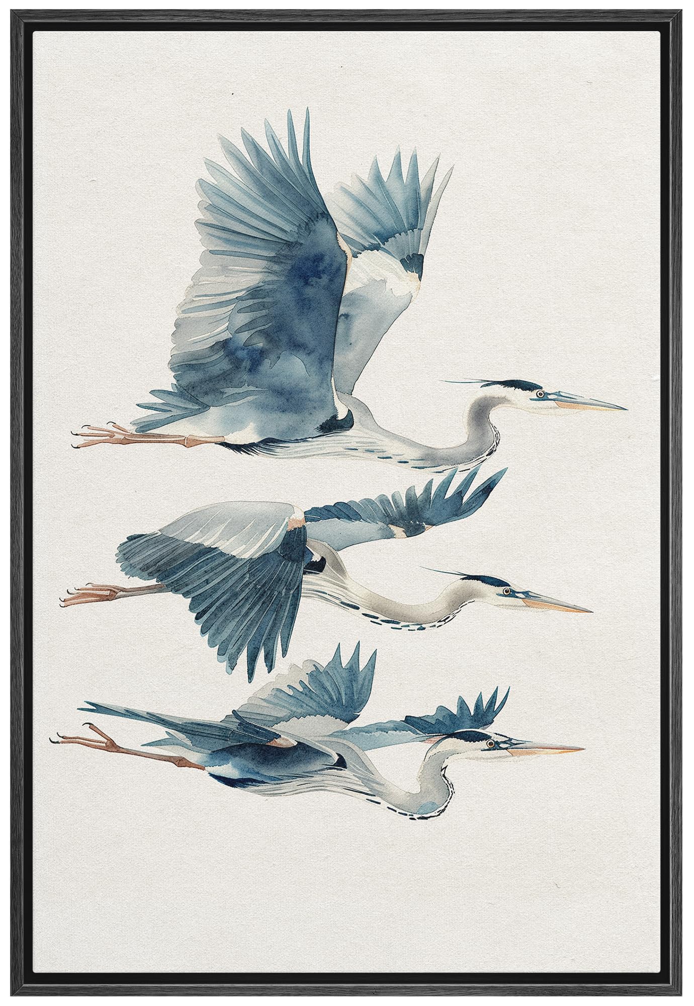 Wall26 Framed Canvas Print Wall Art Flight Of The Cranes Graceful Bird In Motion Illustrations Modern Art Decorative Multicolor