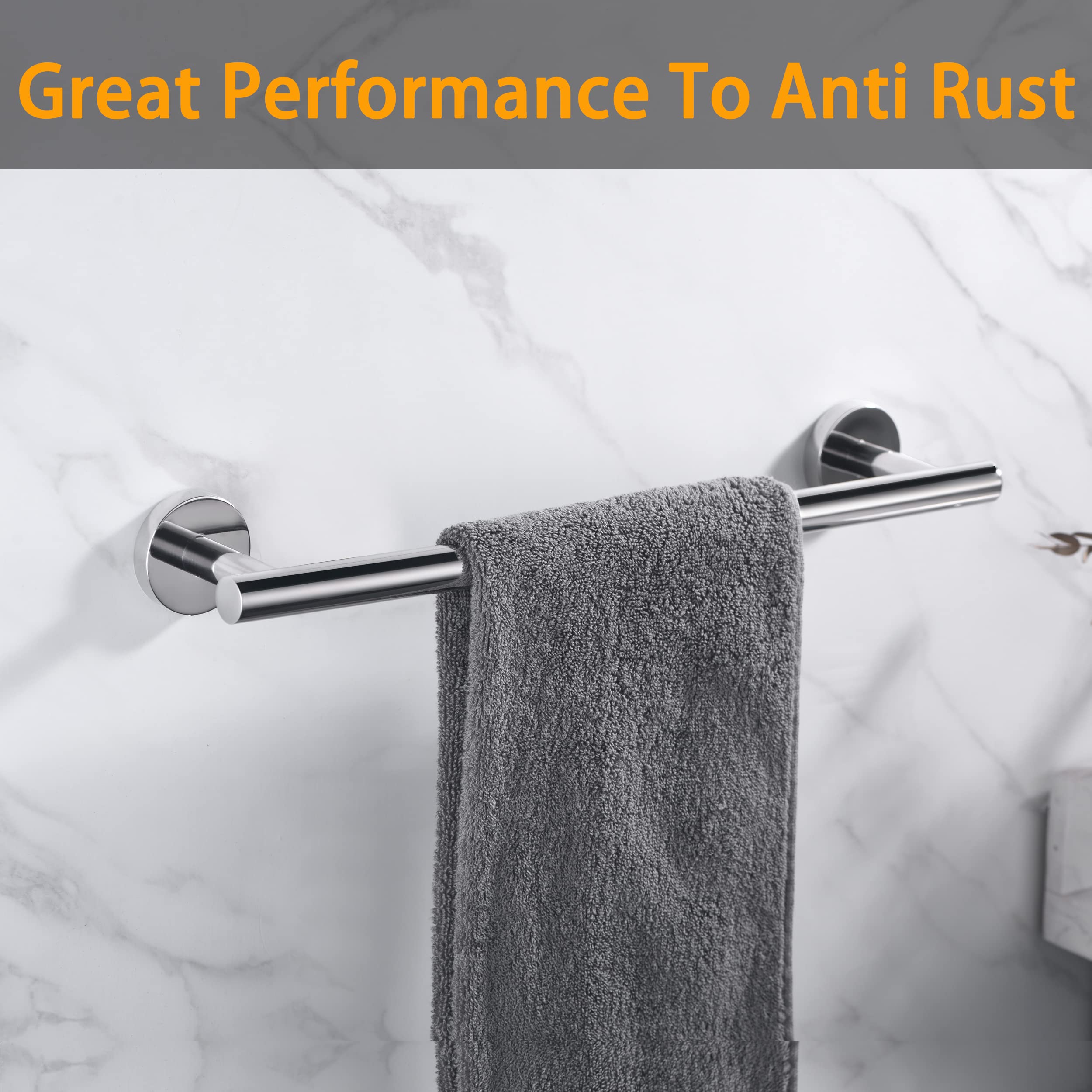 Nolimas Polished Chrome Bath Towel Bar Single Bars Towel Rack Rod Classic Wall Mounted Stainless Steel Bathroom Towel Bar Toilet