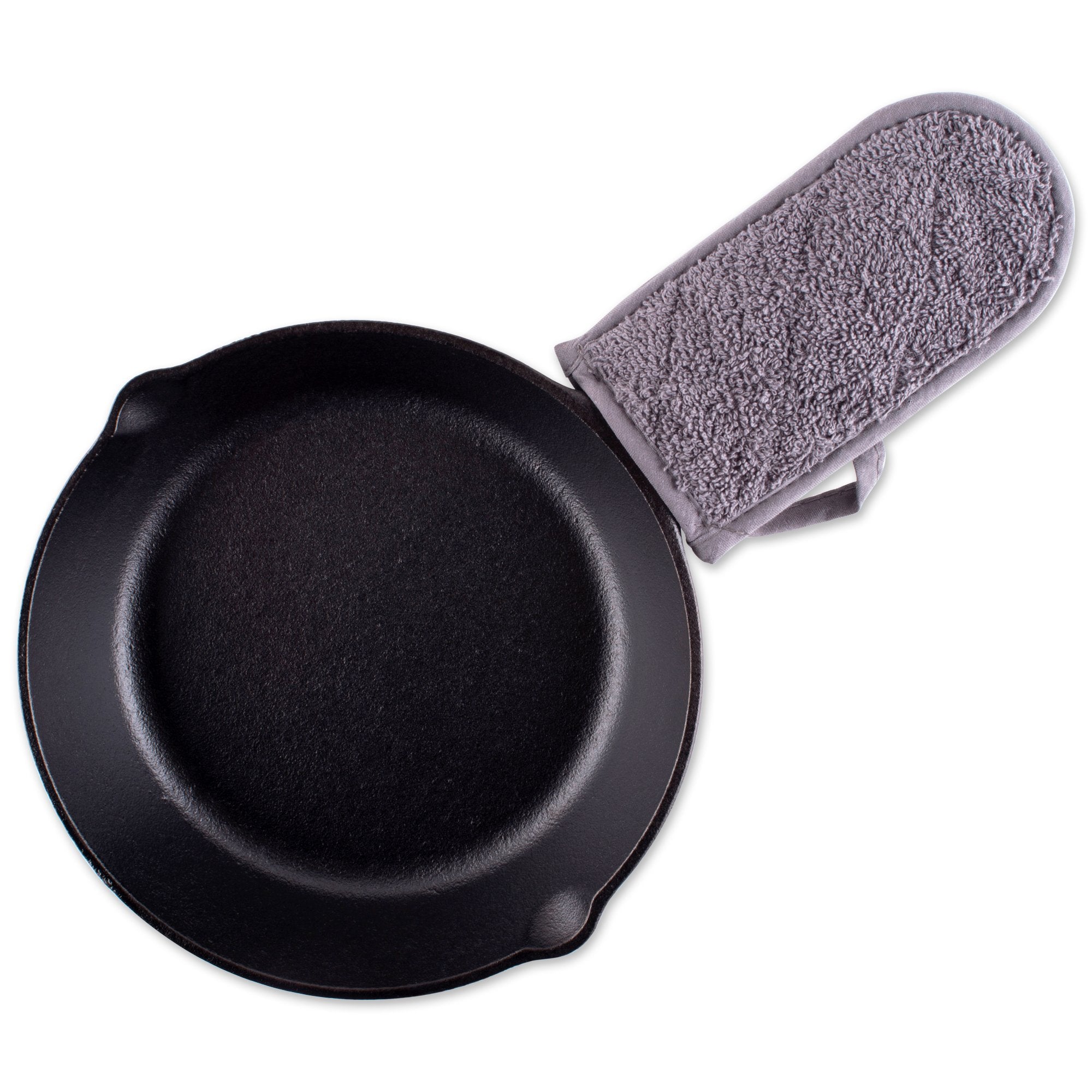 Dii Basic Terry Collection Quilted 100% Cotton, Pan Handle, Gray, 3 Piece