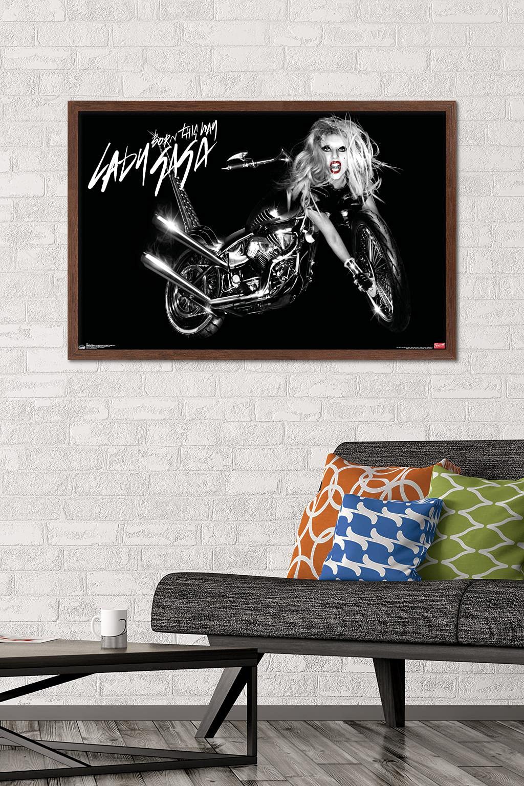 Trends International Lady Gaga - Cover Wall Poster, 22.375'' X 34'', Mahogany Framed Version