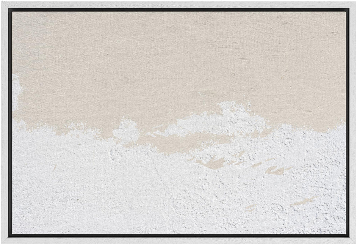 Signwin Framed Canvas Print Wall Art Snowy Winter White Mountain Landscape Abstract Mid Century Art Minimalist Geometric Shape D