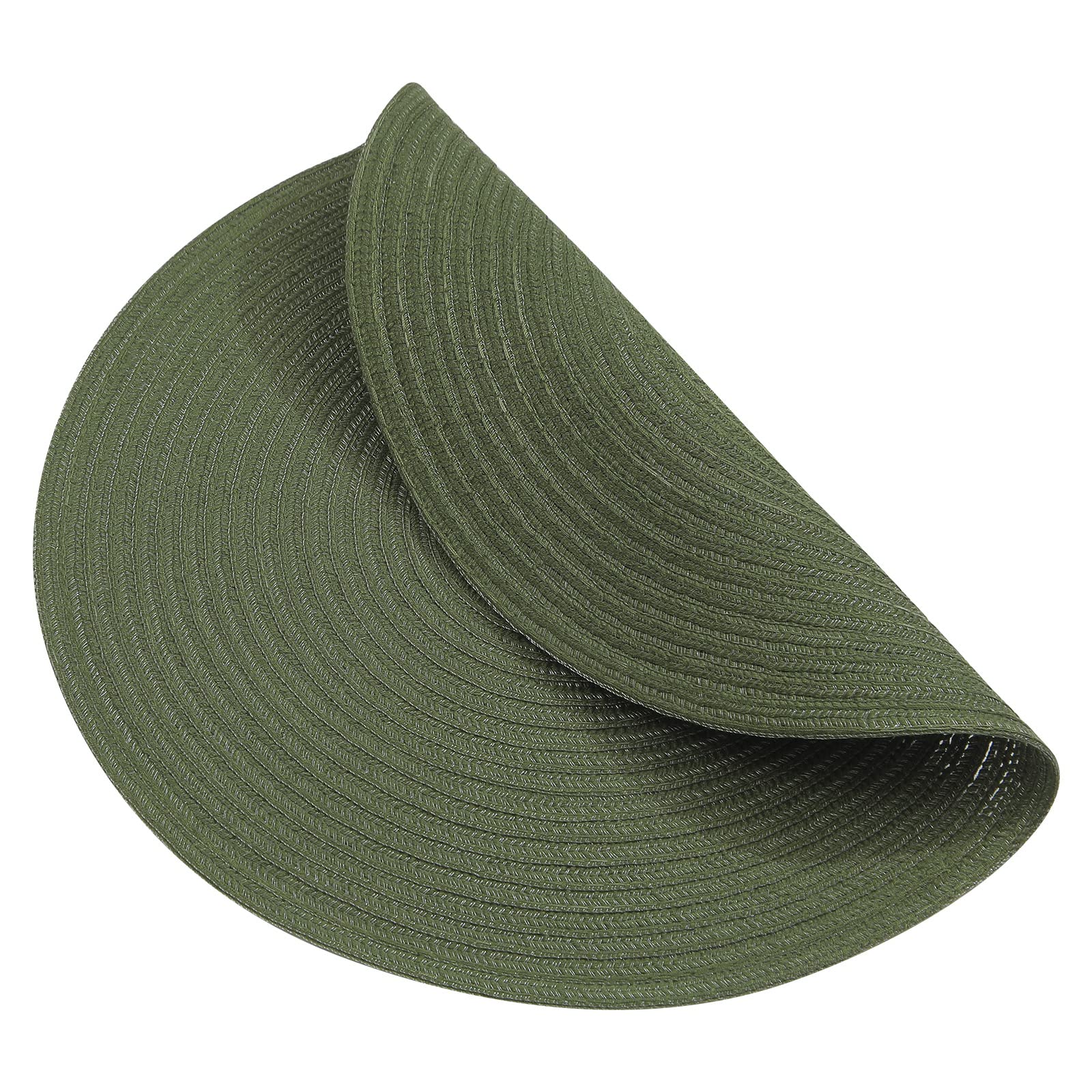 Shacos Round Placemats Set Of 6 Washable 15 Inch Round Table Mats Cotton Polyester Woven Braided Place Mats For Dining Table (Ol