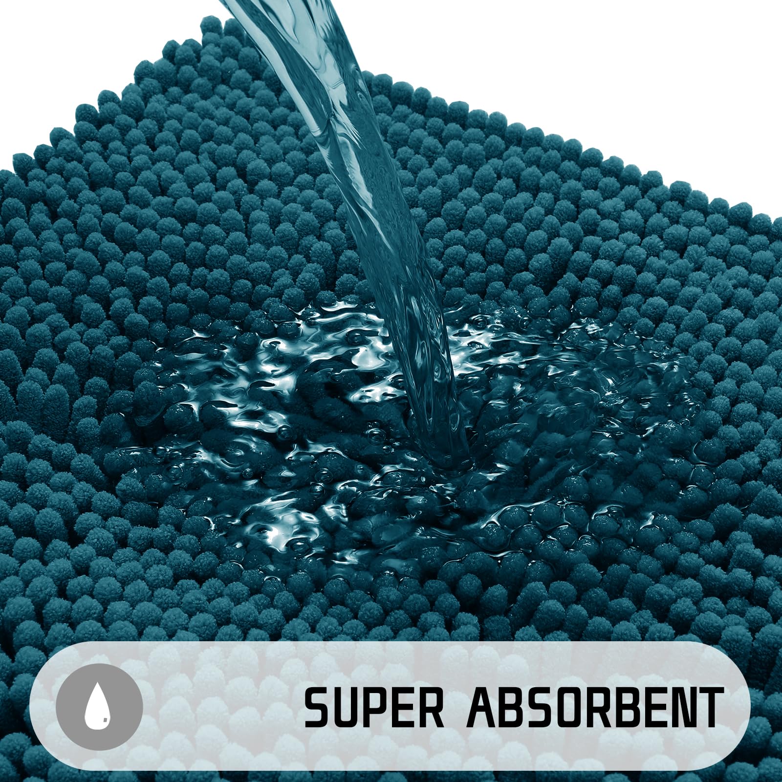 Yimobra Bathroom Rug Mat, 32 ' ' X 20 ' ', Luxury Chenille Shaggy Bath Rugs, Extra Soft & Thick, Absorbent Water, Non-Slip, Mach