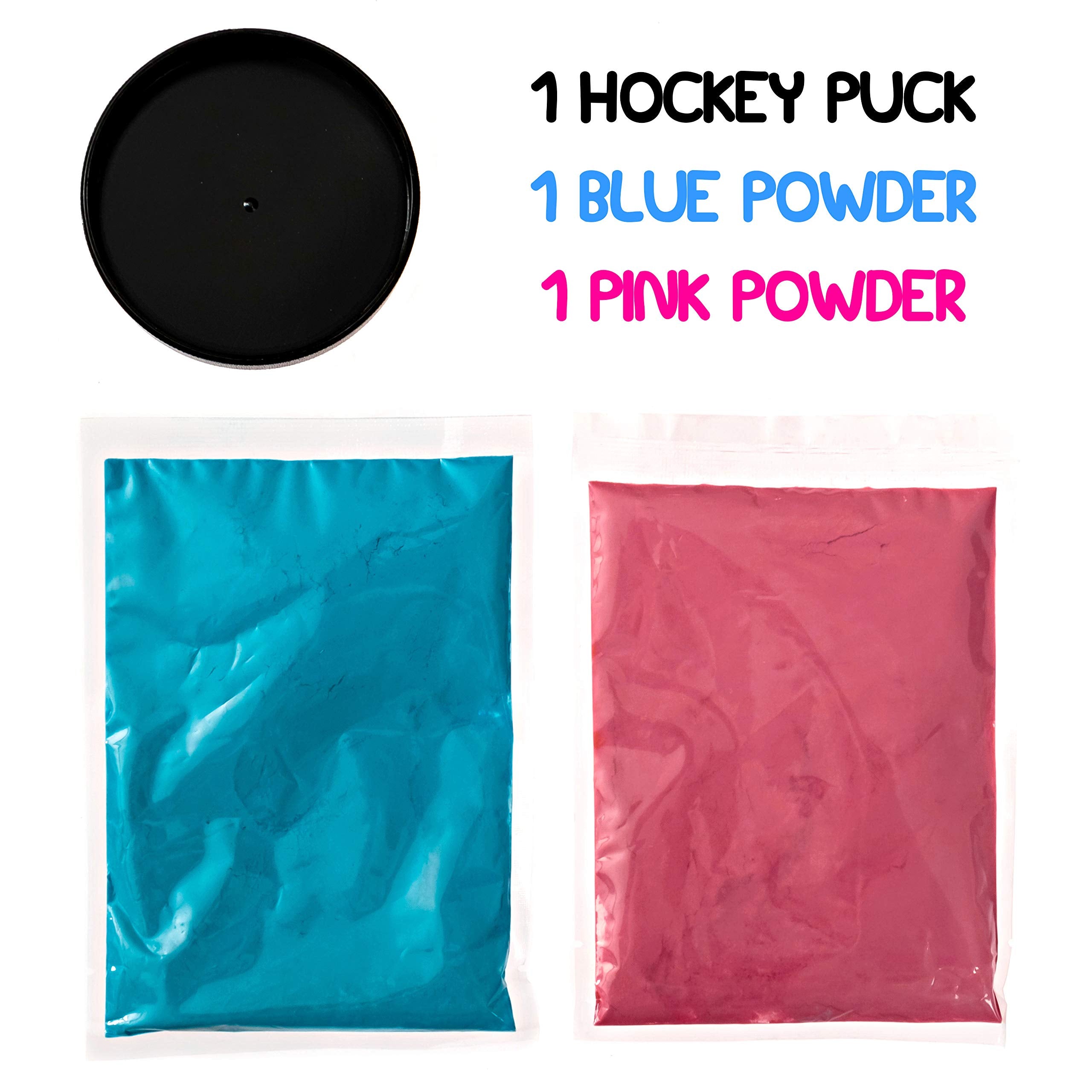 Gender Reveal Hockey Puck With Pink & Blue Powder | Ice Hockey Baby Reveal Party Supplies & Decorations Ideas For Babies Suprise
