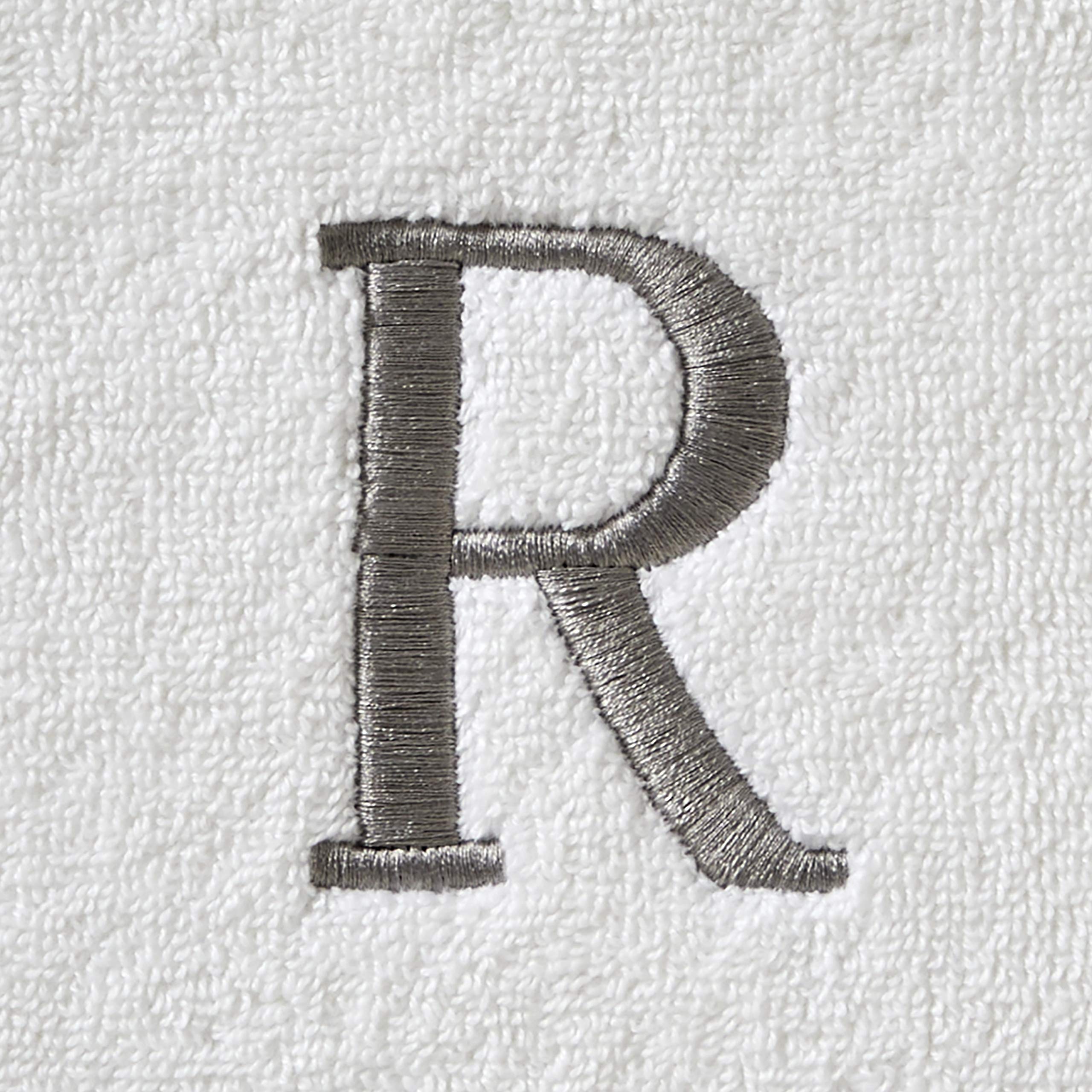 Skl Home Casual Monogram Hand Towel Set, R, 16X26, White 2 Count