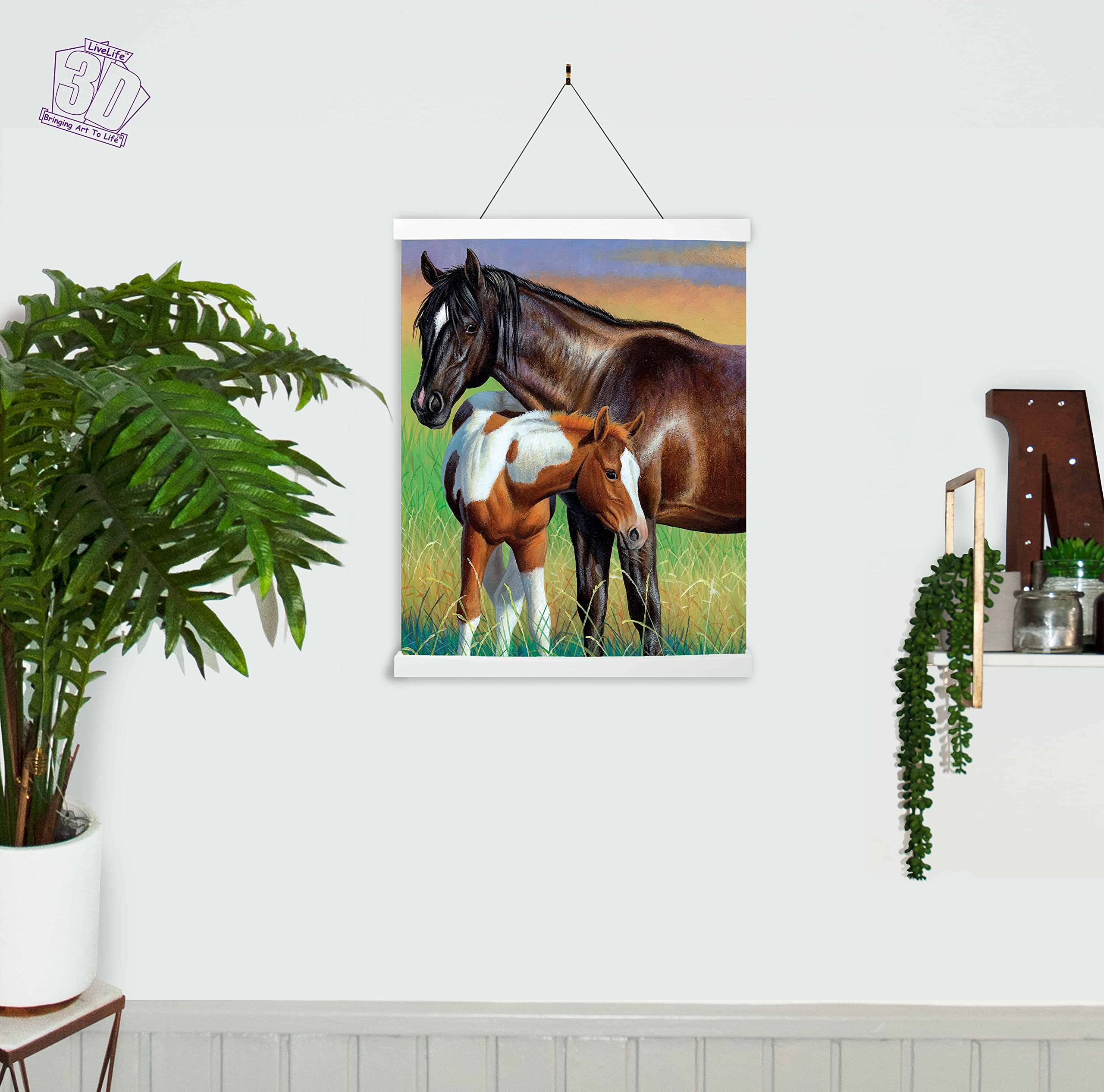 3D Livelife Lenticular Wall Art Prints - Mare & Foal From Deluxebase. Unframed 3D Horse Poster. Perfect Wall Decor. Original Art