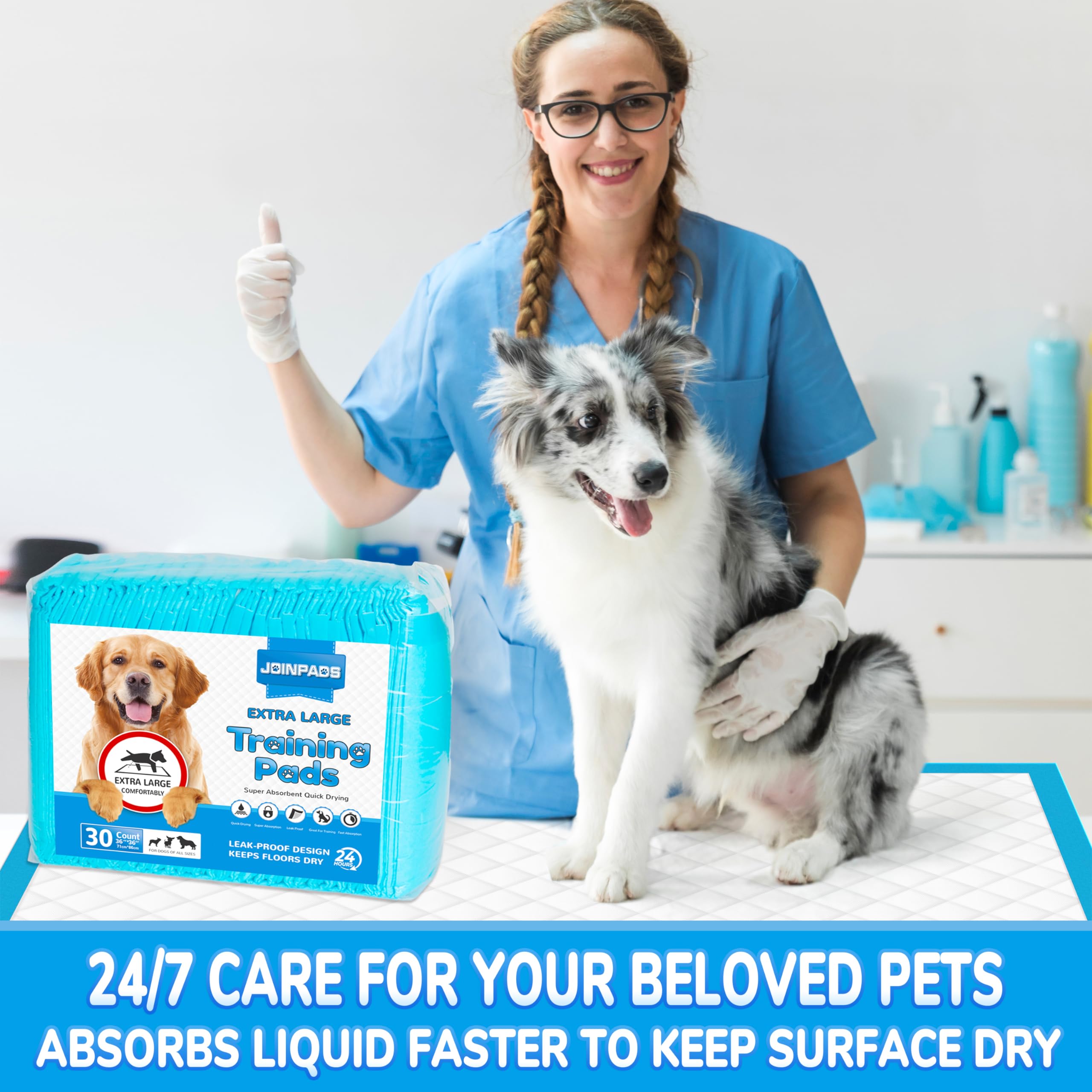 Joinpads Extra Large Dog Pee Pads, Thicker Design For Super Absorbent And Leak Proof Pads, Disposable Potty Training Pads For Do