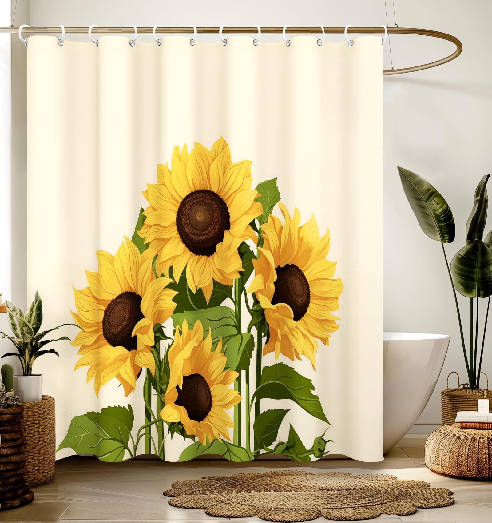 Stanoha Shower Curtain 72 X72 Inch (Sunflower)