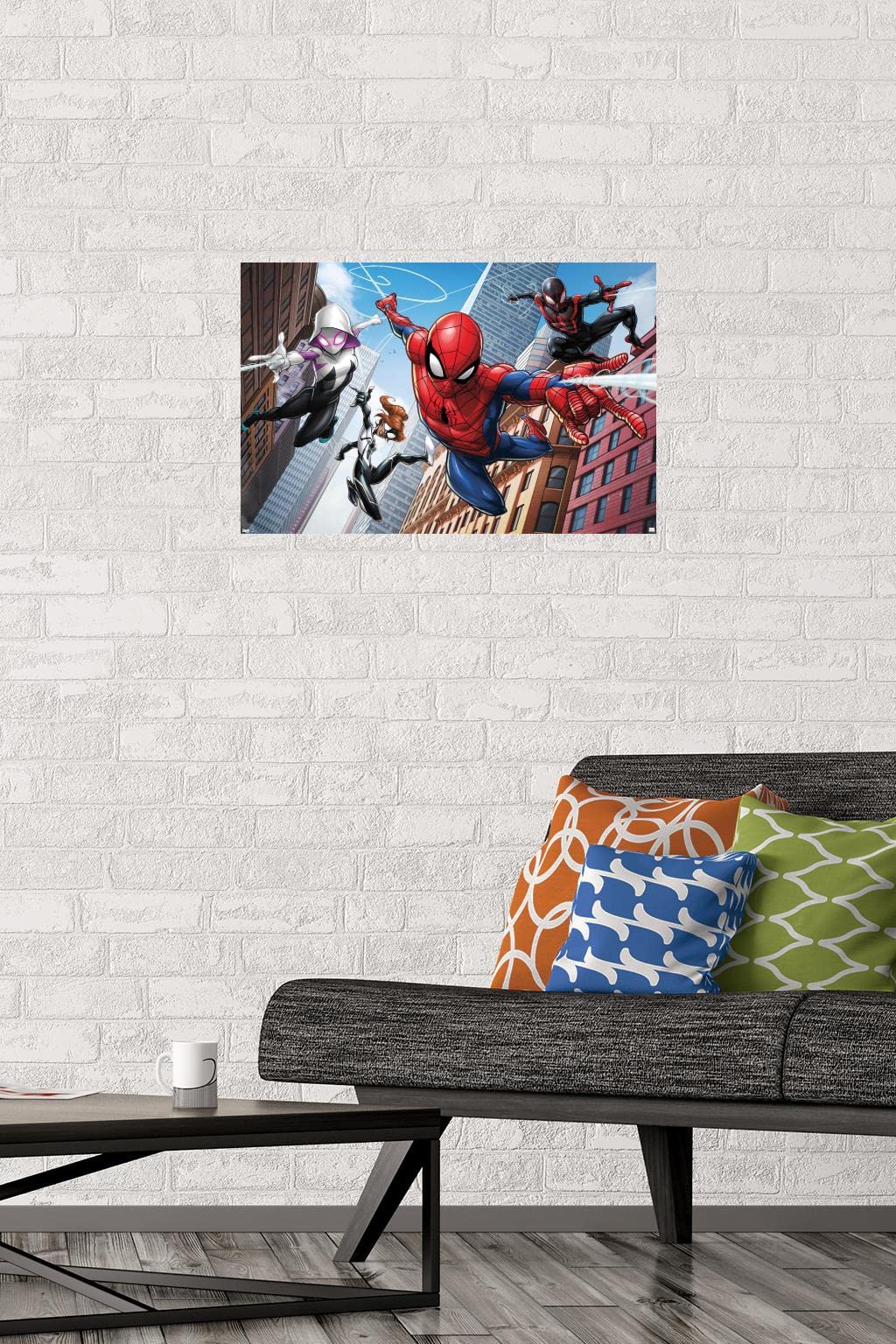 Trends International Marvel Comics - Spider-Man - Web Heroes Wall Poster, 14.725'' X 22.375'', Premium Poster & Mount Bundle