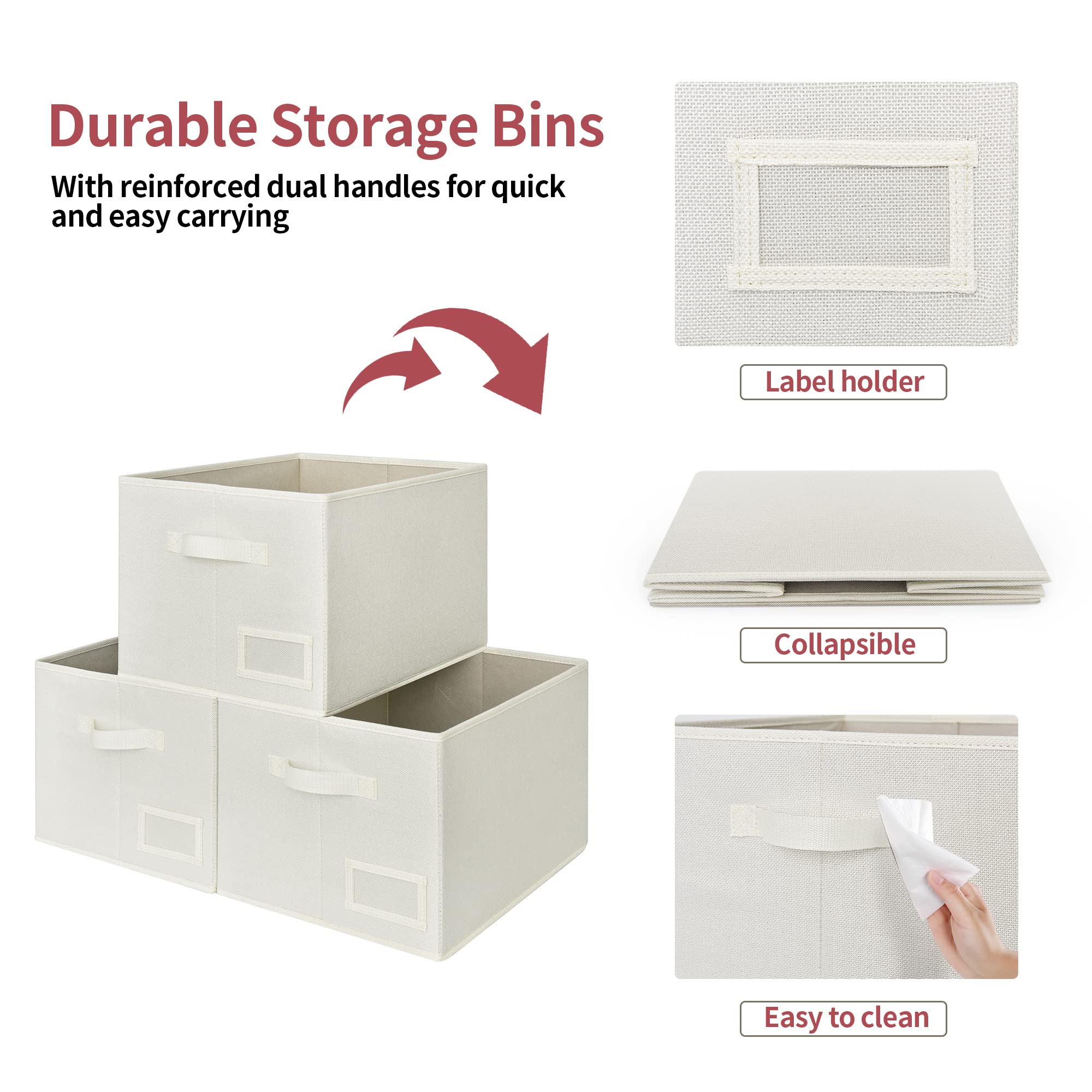 Granny Says Cloth Storage Bin With Label Holder, Closet Organizers And Storage Shelves, Sweater Storage Boxes For Closet Room, S