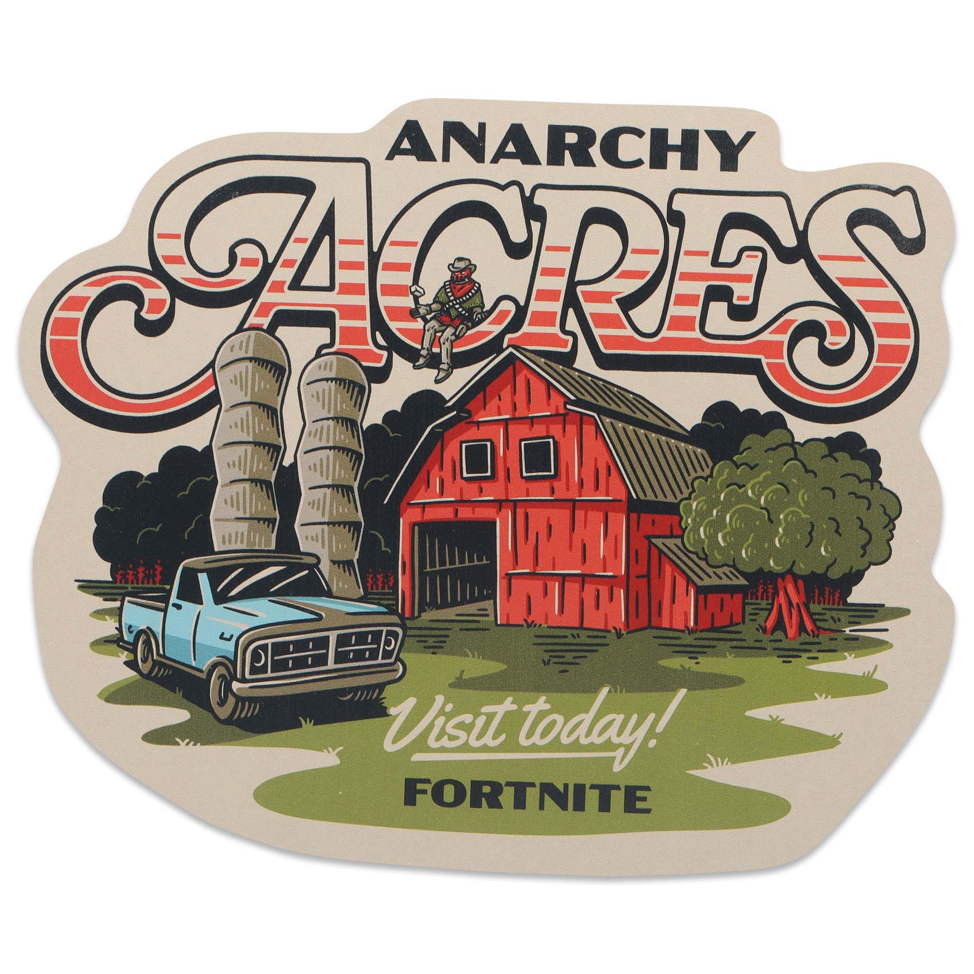 Fortnite Anarchy Acres Wood Wall Decor - Fun Fortnite Sign for Game Room or Bedroom