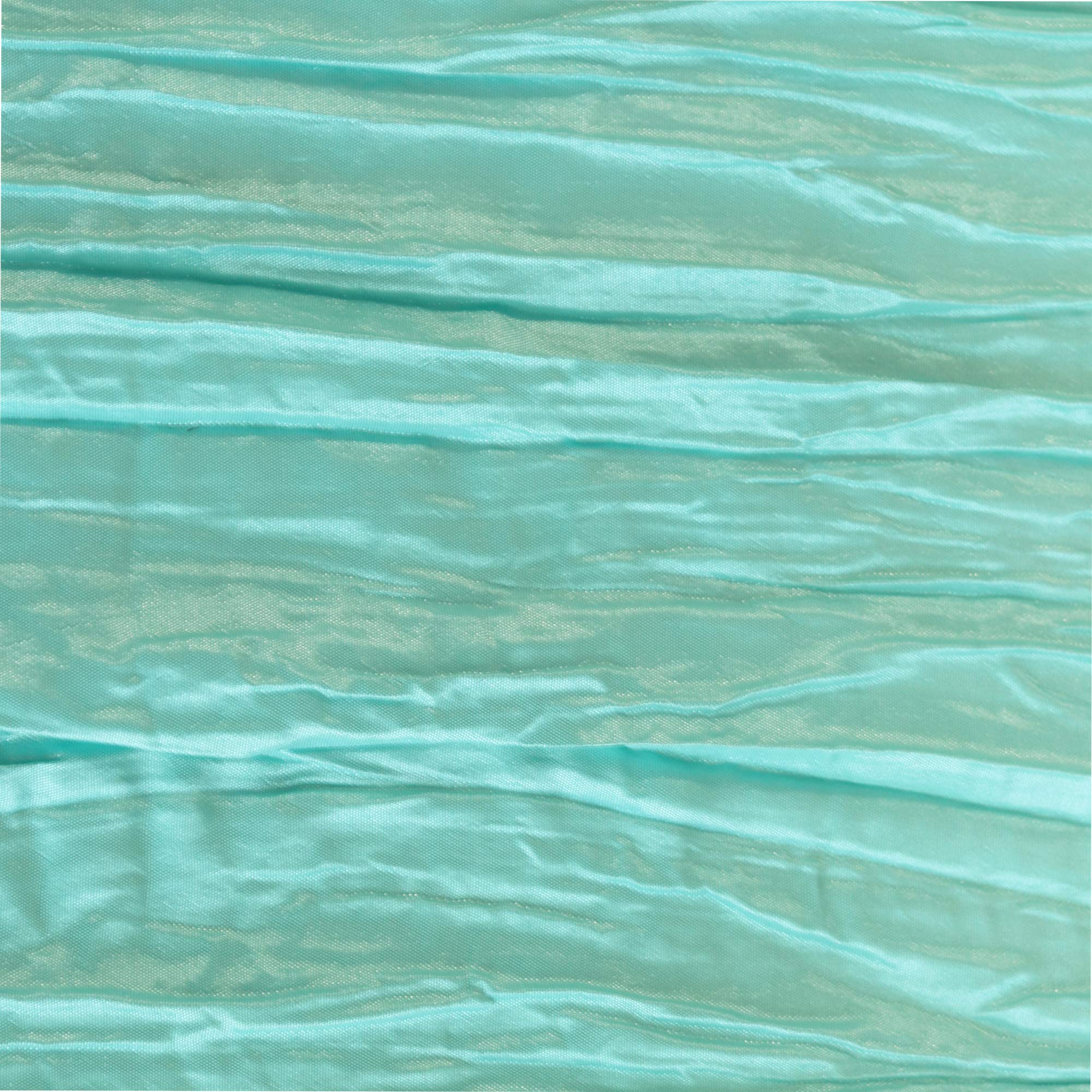 Your Chair Covers - 132 Inch Round Crinkle Taffeta Tablecloth - Robin Egg, Crushed Shiny Dining Table Cloth For Wedding Party Bi