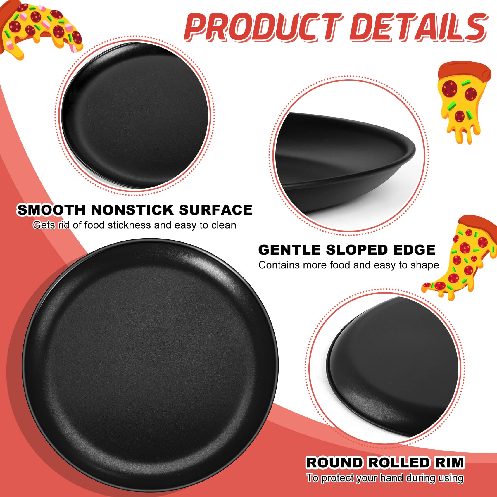 P&P Chef 10 Inch Pizza Pan, Non-Stick Pizza Tray, Round Baking Pan For Oven, Healthy Bakeware And Serving Plate, Stainless Steel