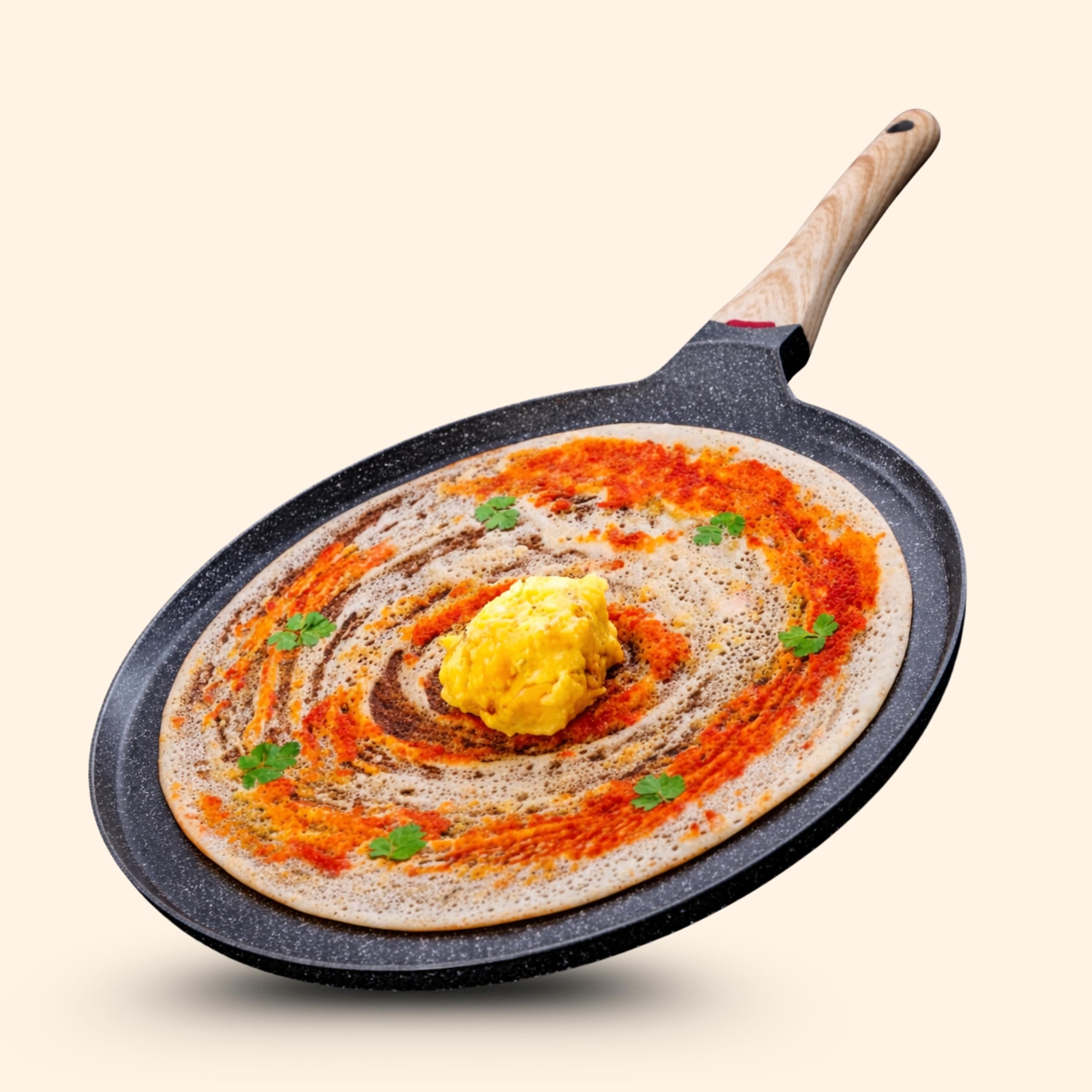 Kyyte Cosmotein Die Cast Non Stick Dosa Tawa 26 Cm Dia Flat/Roti/Paratha/Uthappam/Chapati/Naan/Pizza Tava With 5 Layer Coating,G