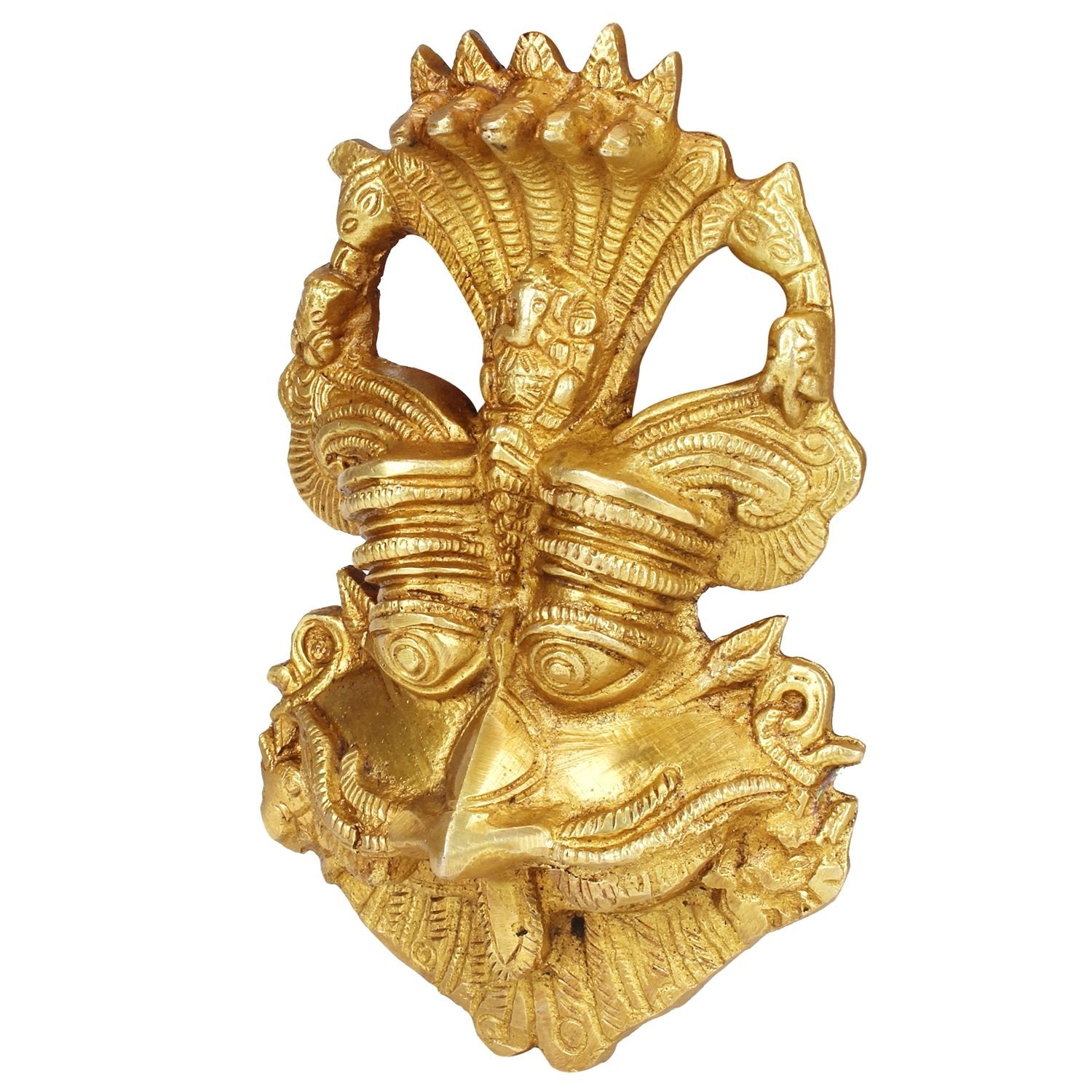 Kartique Brass Kirtimukha for Home Entrance Door Decor | Kirti Mukh Wall Hanging | Evil Eye Nazar Battu for Protection | Main Do