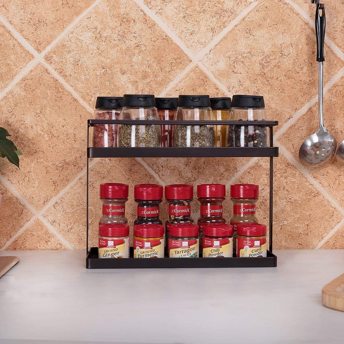 Ogfc 21008 Tier Countertop Spice Rack, Kitchen Pantry Stand Shelf Organizer (10.8Lx4.8Wx8.3H)