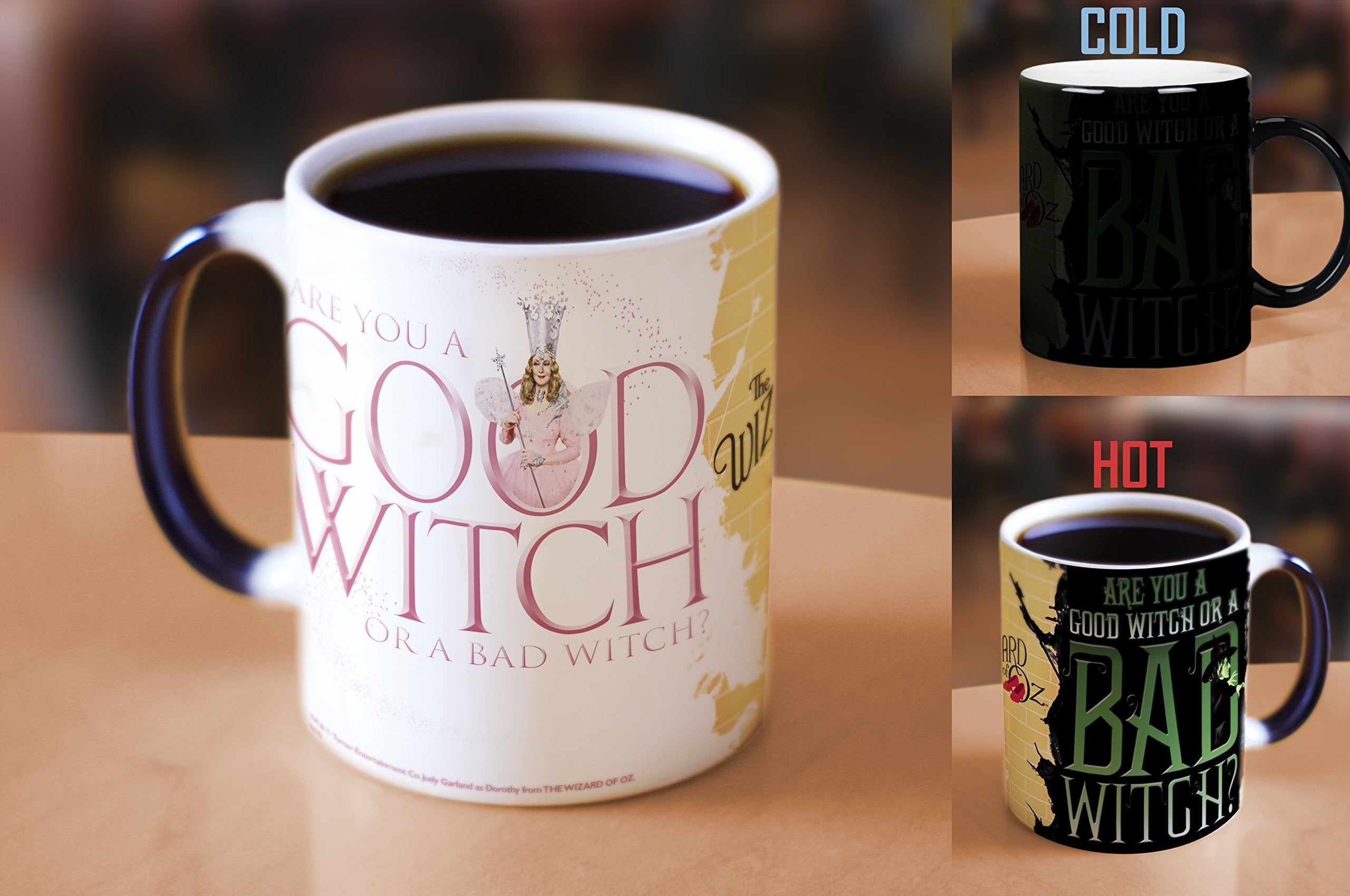 Morphing Mugs Wizard of Oz (Good Witch Bad Witch) Ceramic Mug  Black 11 fl oz
