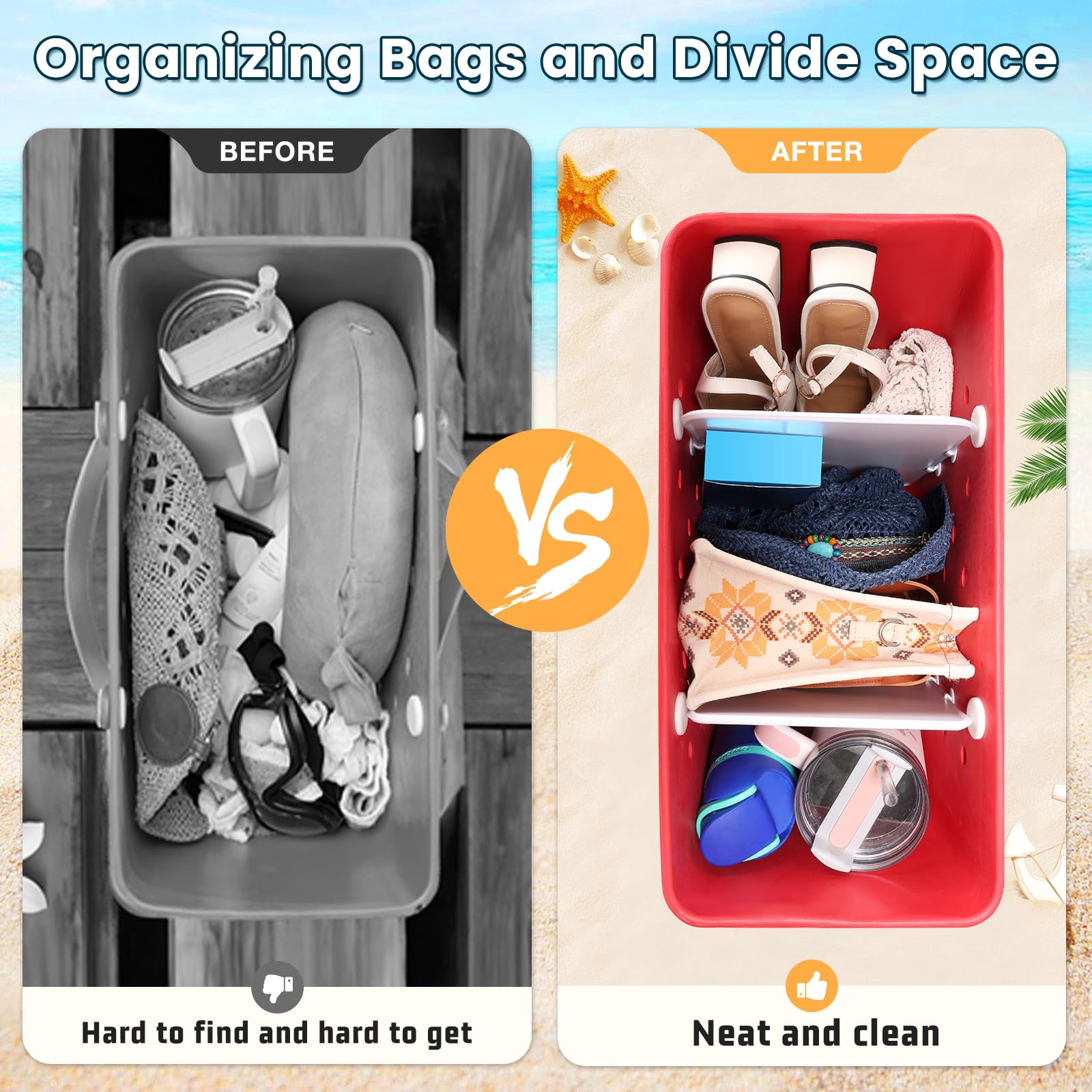 Lbf 2Pcs Divider Tray Compatible With Bogg Bag Divider For Xl Bogg Bag Accessories Inserts Bag Accessories Suitable For Bogg Bag