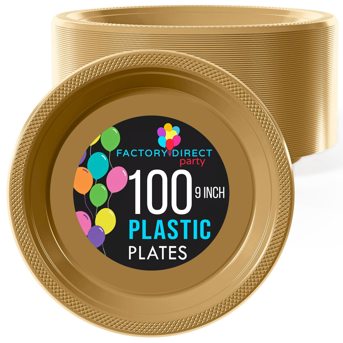 Exquisite Gold Plastic Plates For Party 9 Gold Disposable Plates For Party Supplies 100 Pcs Disposable Dinner Plate Heavy Duty