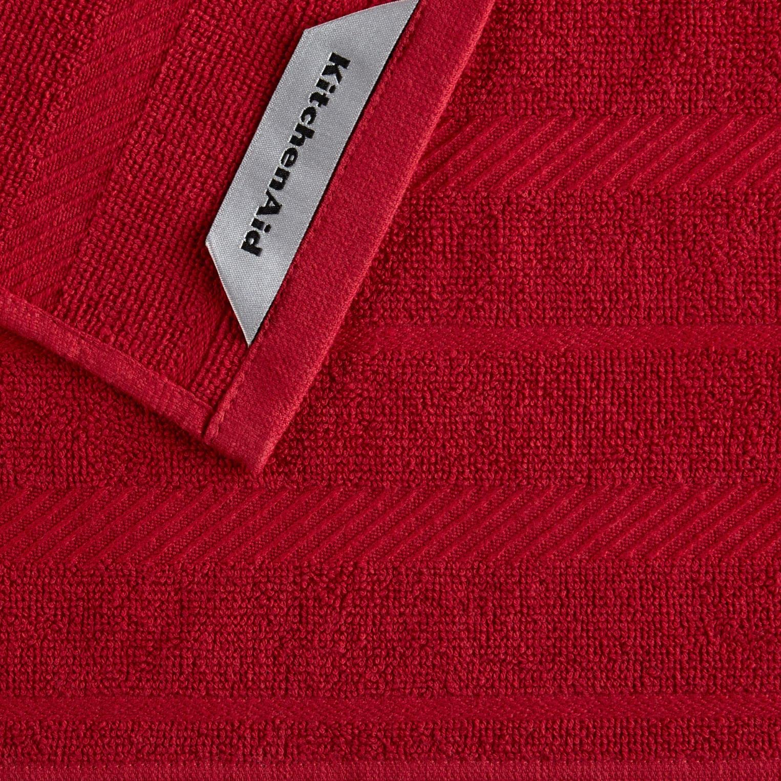 Kitchenaid Albany Dishcloth 8 Pack Set, Passion Red/White, 12''X12''