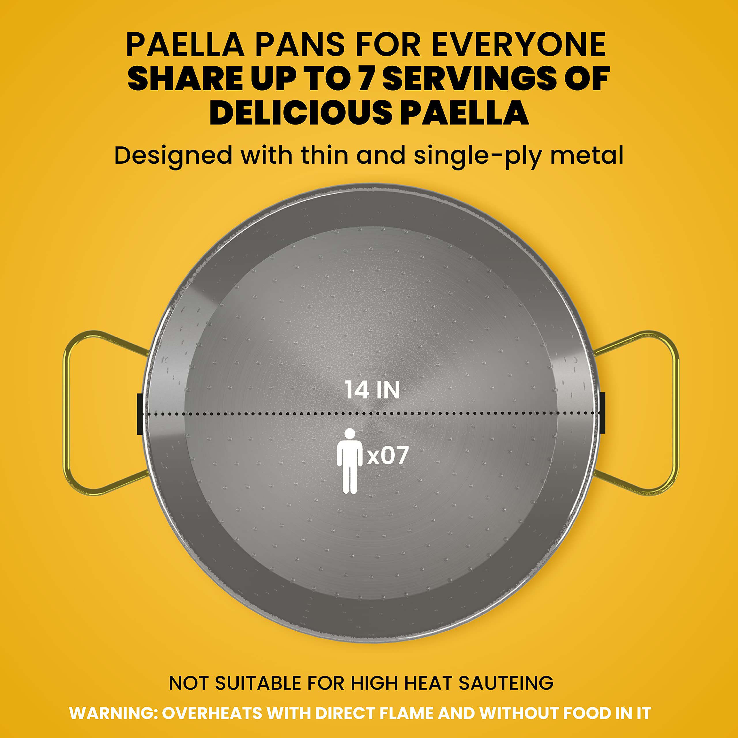 Machika Stainless Steel Paella Pan | Cooking Pan | Stainless Steel Skillet For Paella And Rice Recipes | Stainless Steel Valenci