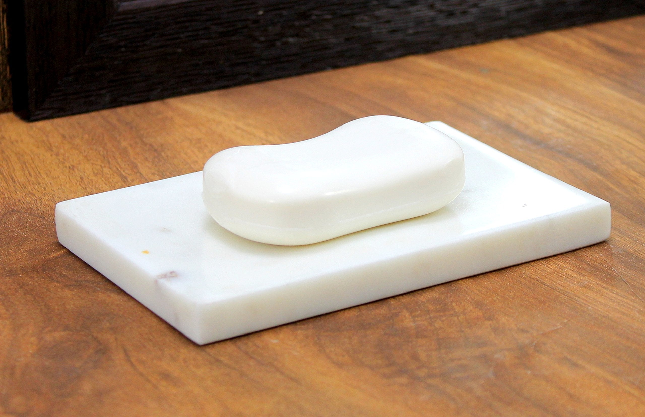 Stonkraft Kleo Marble Stone Soap Dish Soap Holder Bath Accessories Bathroom Accessories (Rectangular)