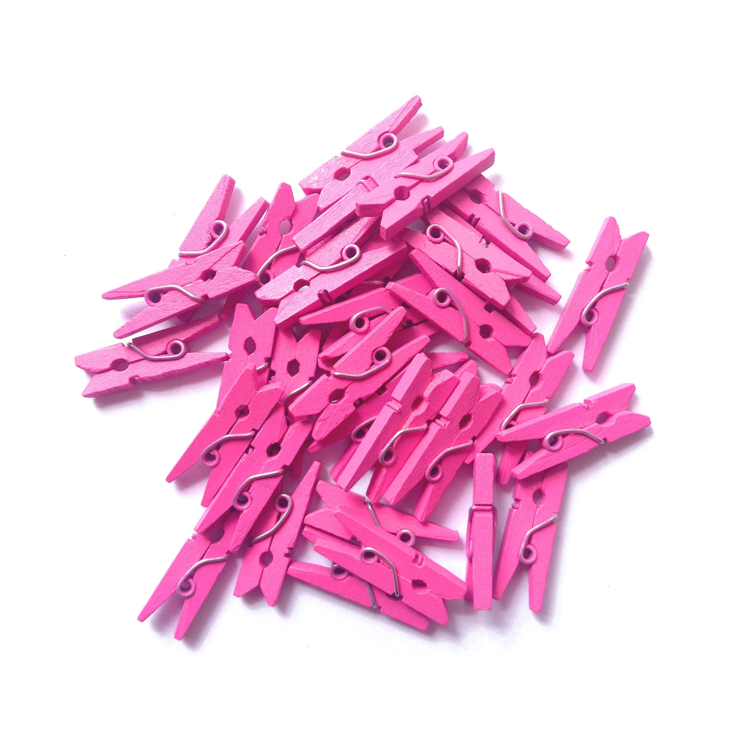 Lwr Crafts Wooden Mini Clothespins 200 Per Pack 1'' 2.5Cm (Hot Pink)