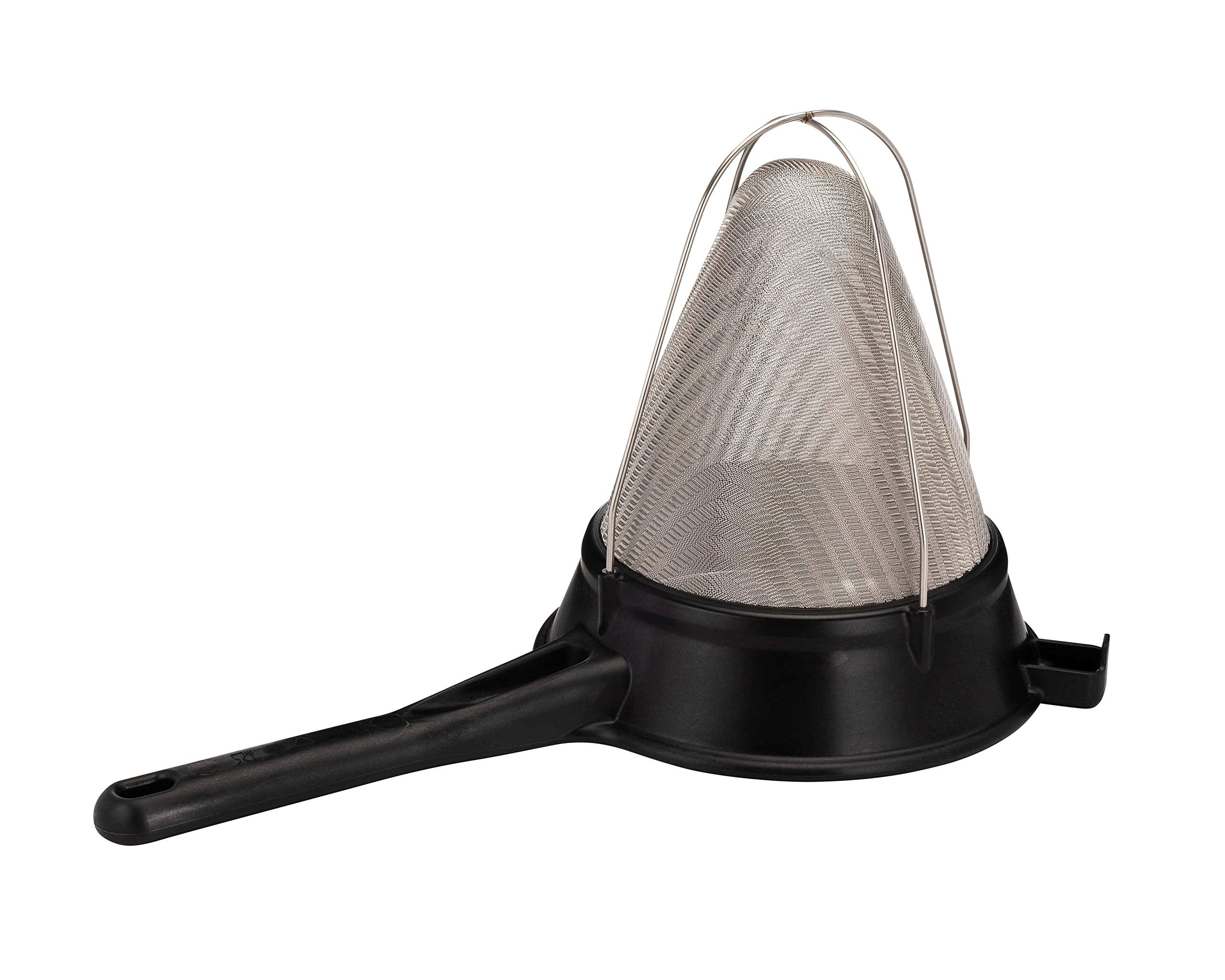 Matfer Bourgeat 017362 Exoglass Bouillon 10'' Boullon Strainer, Black