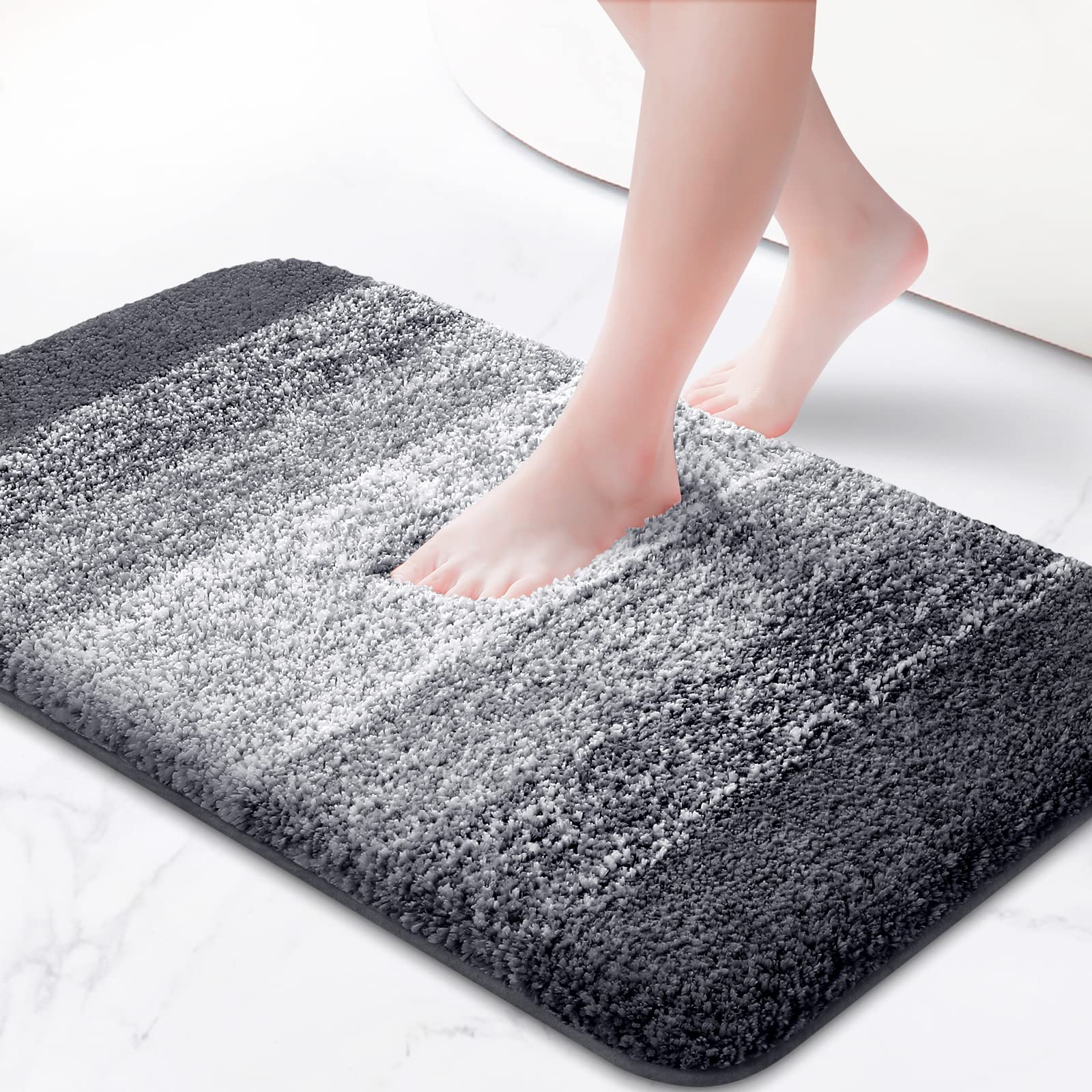Kmat Bathroom Rugs Bath Mat 16 ''X24 '' Luxury Soft Shaggy Absorbent Bathroom Mats Non Slip Plush Bathmat Runner Carpet Bath Mat