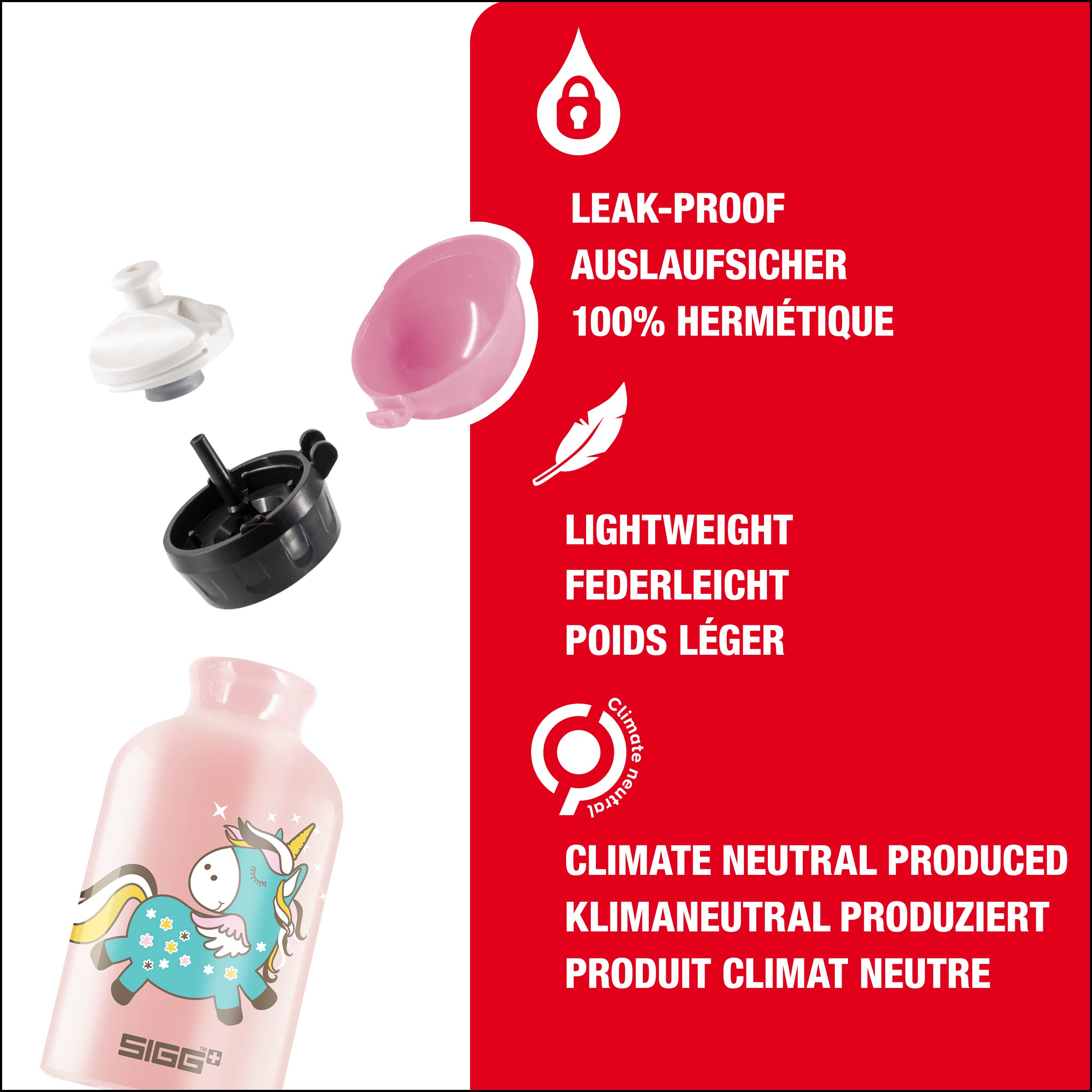 Sigg - Kids Water Bottle - Fairycon - Leakproof - Lightweight - BPA Free - Aluminum - 10 Oz