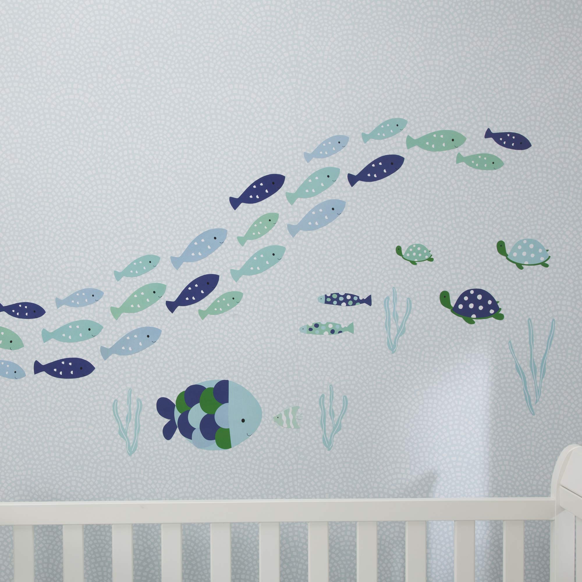 Lambs & Ivy Oceania Aqua/Blue Aquatic Fish Wall Decals/Stickers