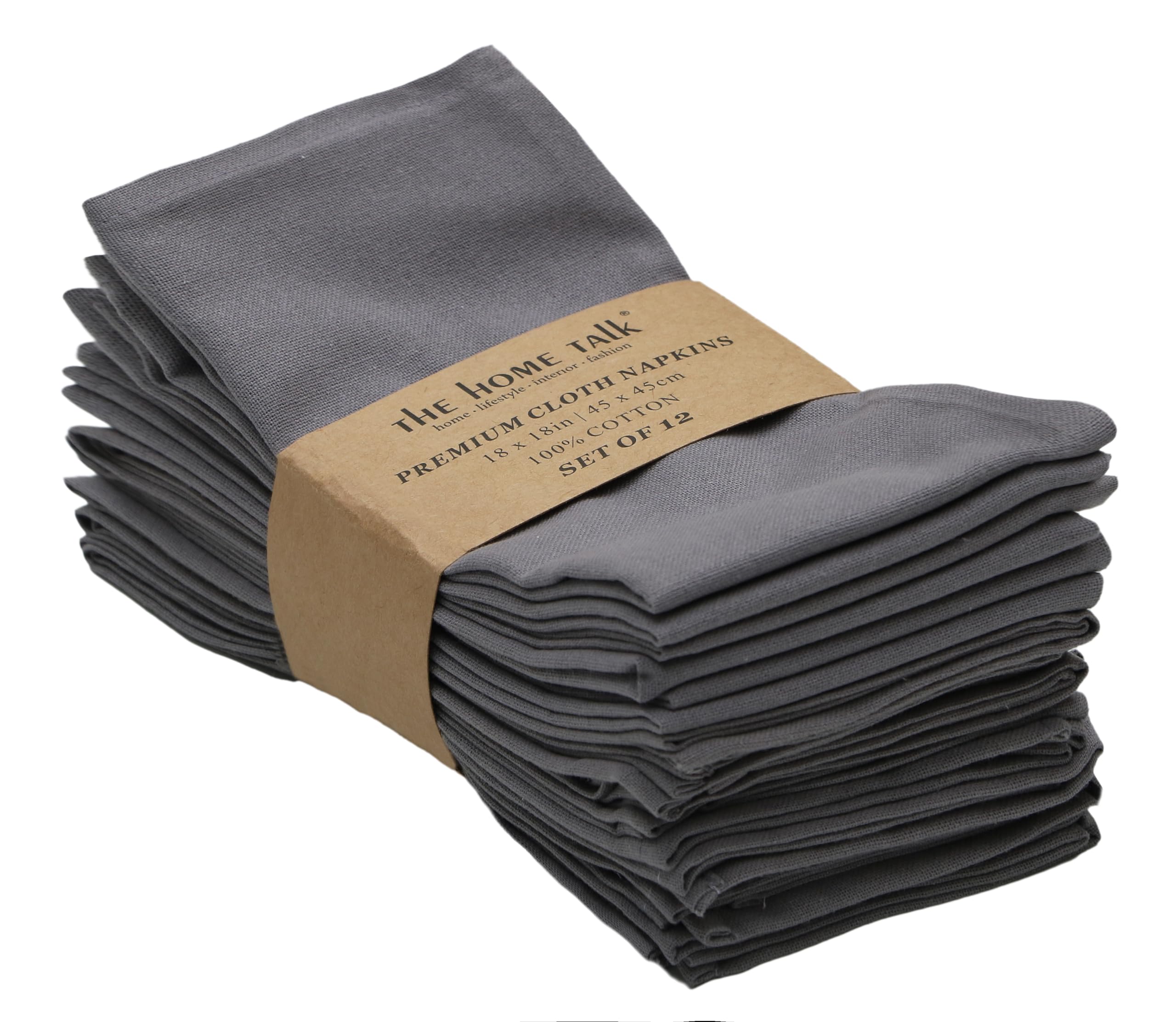 Set Of 12 Cloth Napkins, 18 X 18 Inches, 100% Cotton Everyday Use Premium Quality Cloth Napkins With Mitered Corners Ultra Soft
