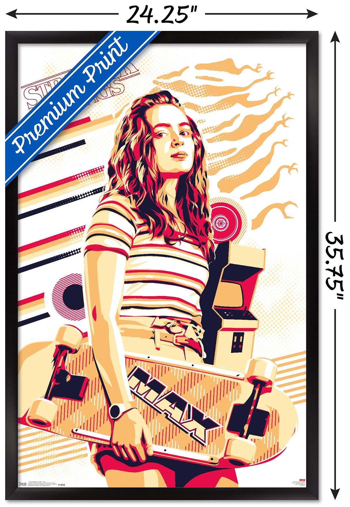 Trends International Netflix Stranger Things: Season 3 - Max Wall Poster, 22.375'' X 34'', Black Framed Version